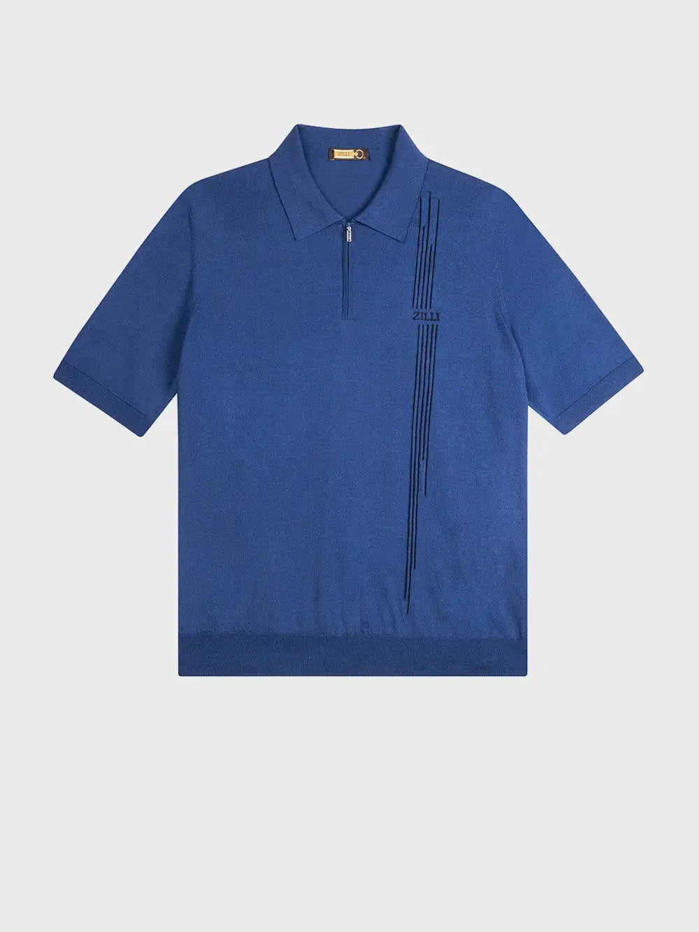 Zilli Ecru Zipped Polo Shirt with Iconic Embroidery