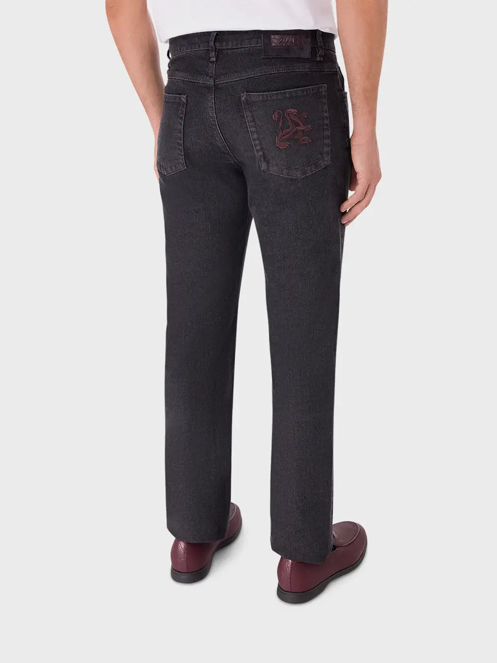 Regular Fit Jeans with Crocodile Inlay