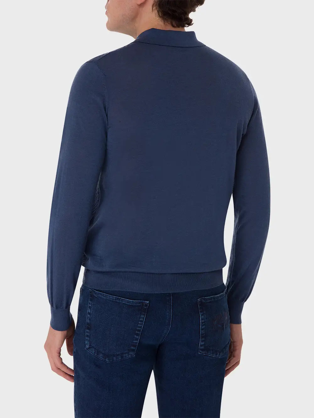 Zipped Polo with Linear Pattern
