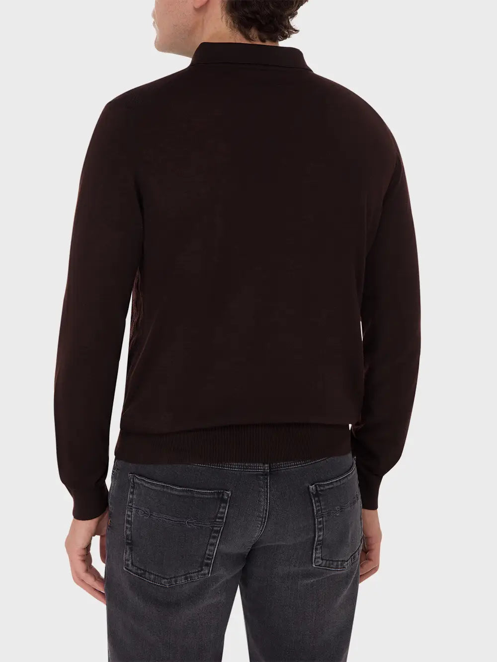 Zipped Polo with Micro Lozenges Pattern