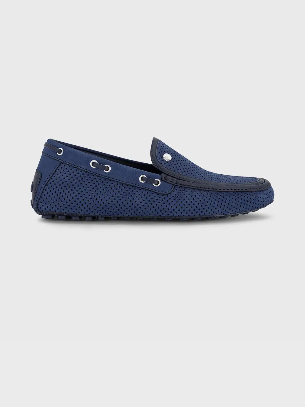 Suede Perforated Loafers