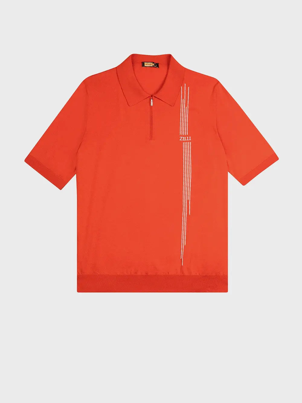 Zilli Ecru Zipped Polo Shirt with Iconic Embroidery