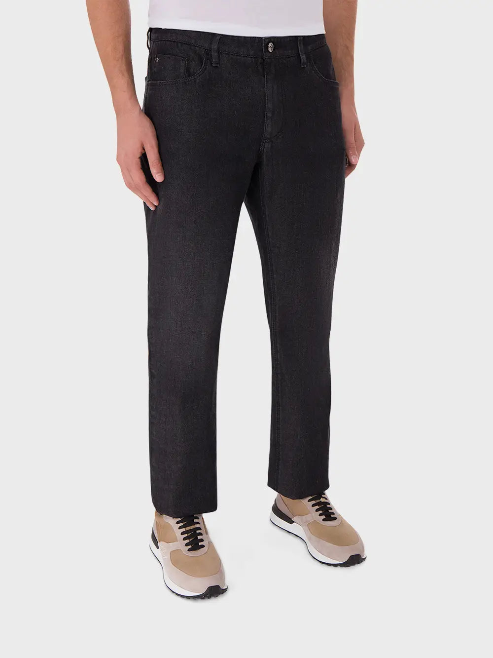Regular Fit Stretch Cotton Jeans with Crocodile Details