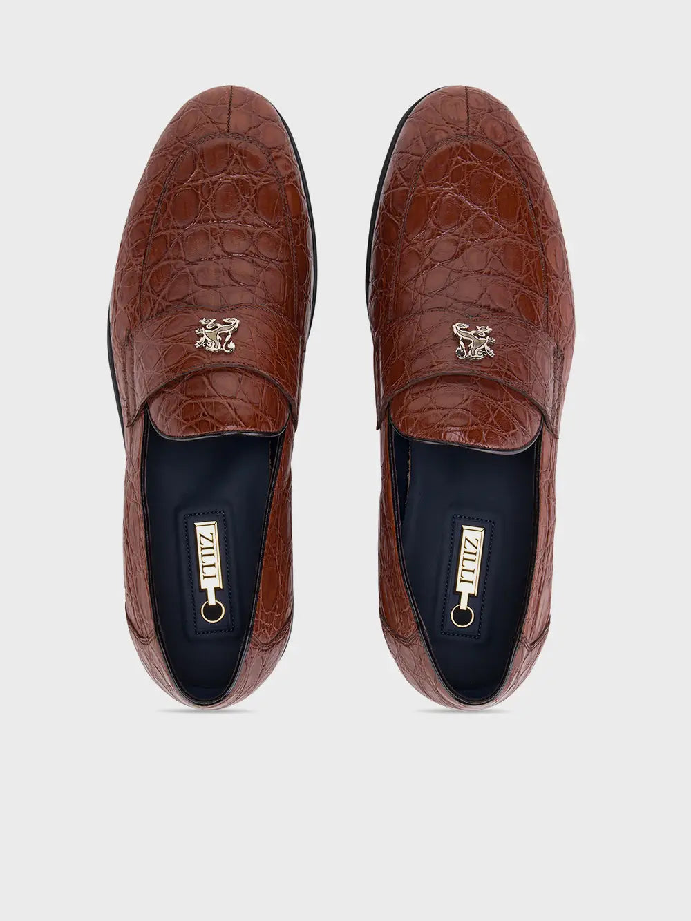 Caiman Loafers with Black Rubber Sole