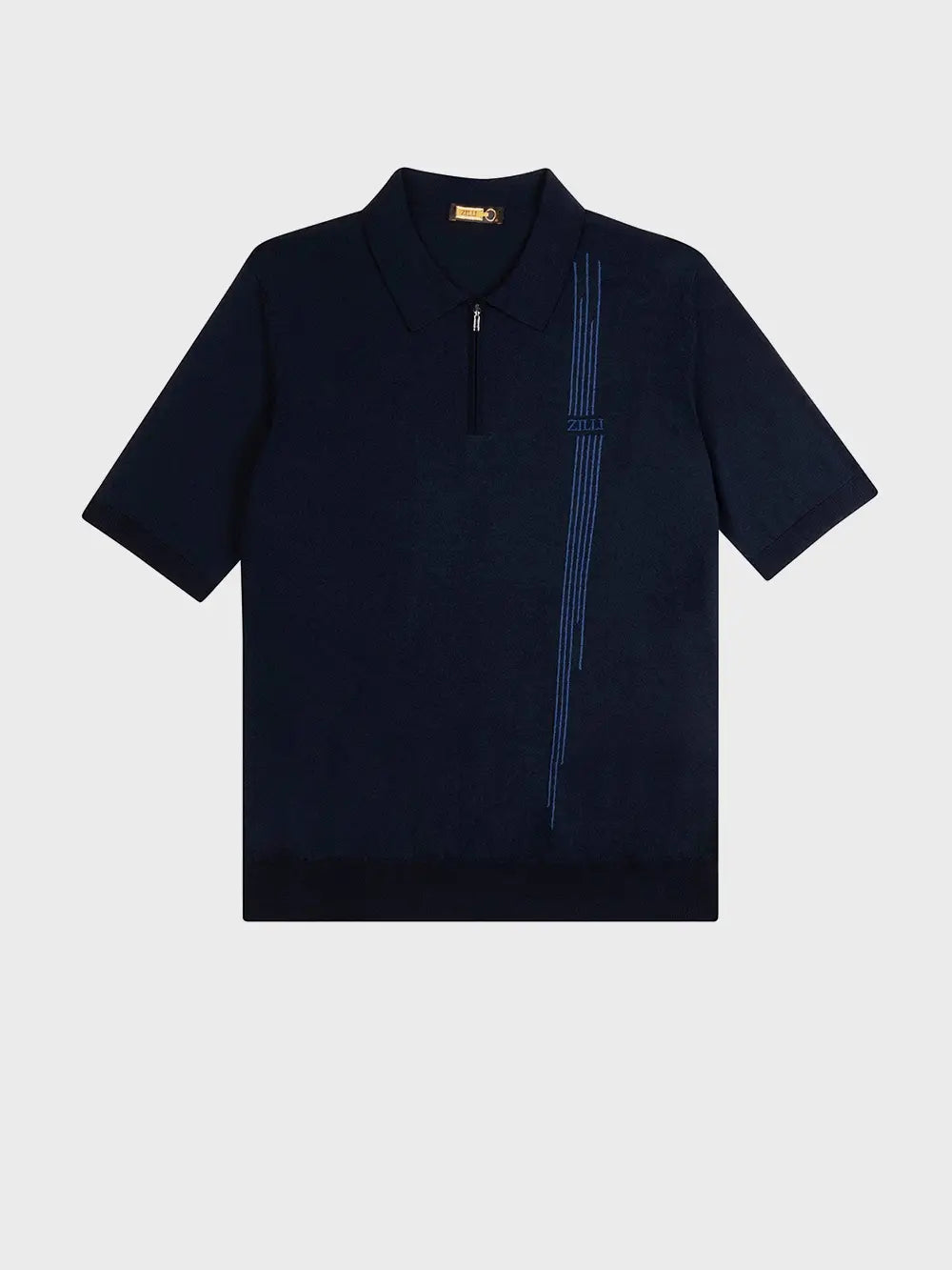 Zilli Ecru Zipped Polo Shirt with Iconic Embroidery