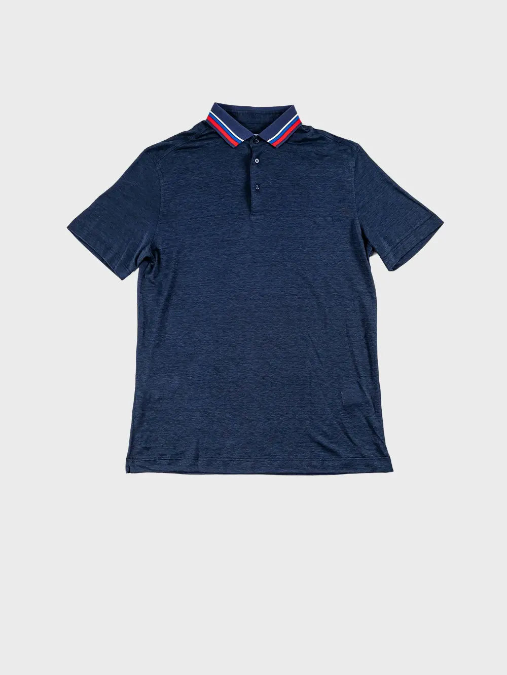 Zilli Short Sleeve Linen Polo Shirt with Classic Button Design