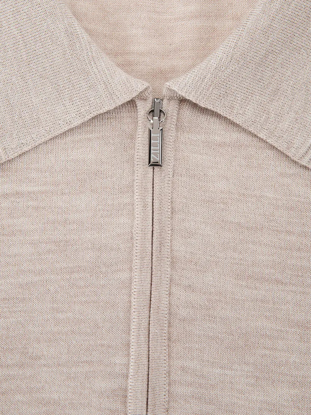 Polo Shirt in Wool, Silk, and Cashmere Knit with Micro Griffon Embroidery