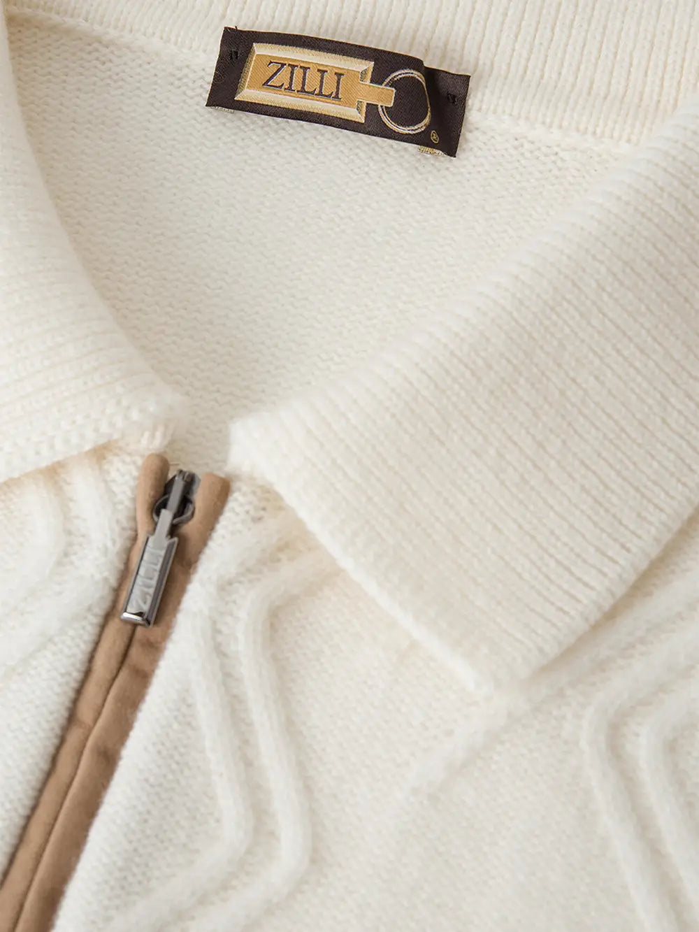 Zilli Mirror Lozenges Jacquard Weave Zipped Polo