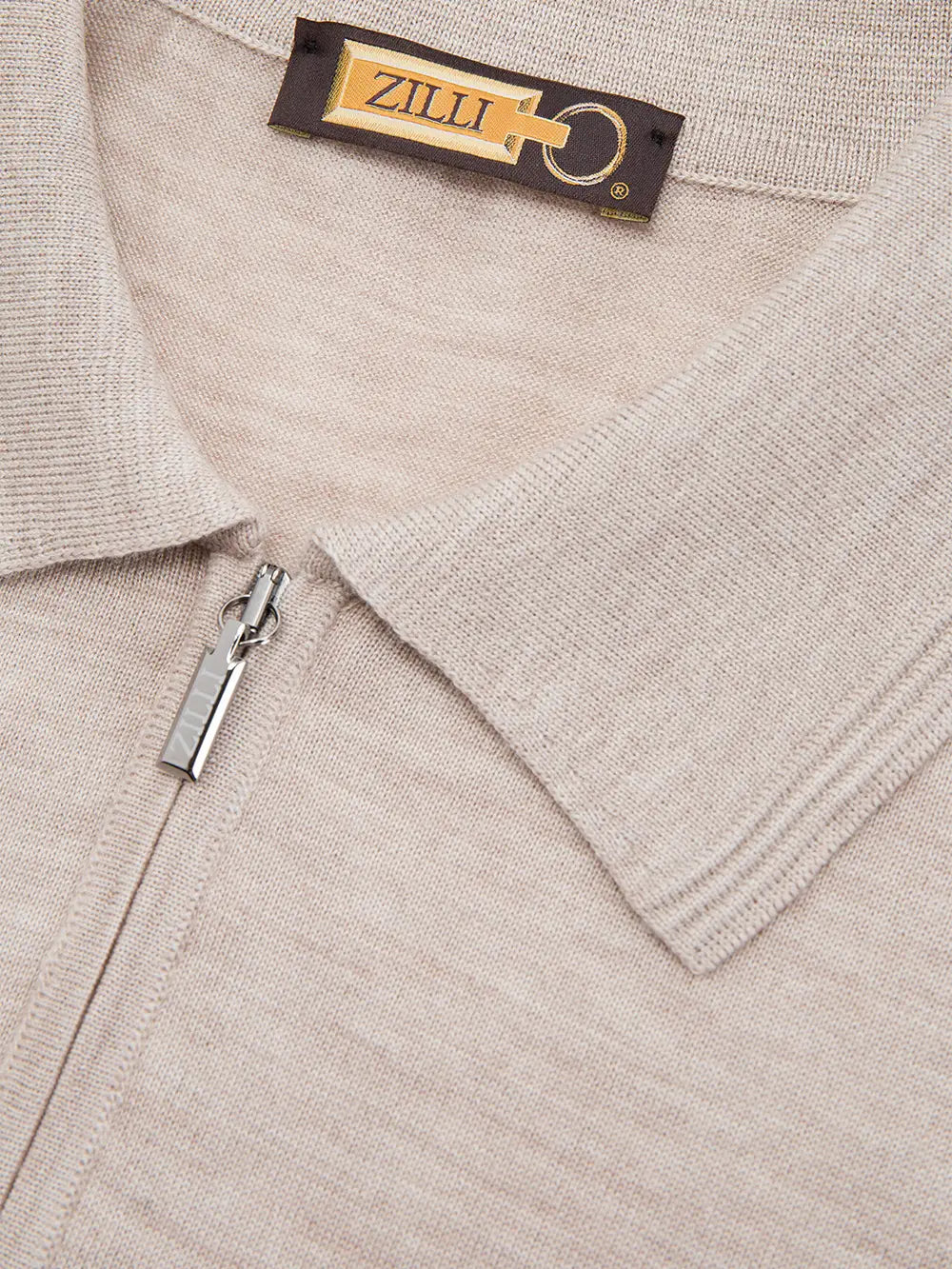 Polo Shirt in Wool, Silk, and Cashmere Knit with Micro Griffon Embroidery