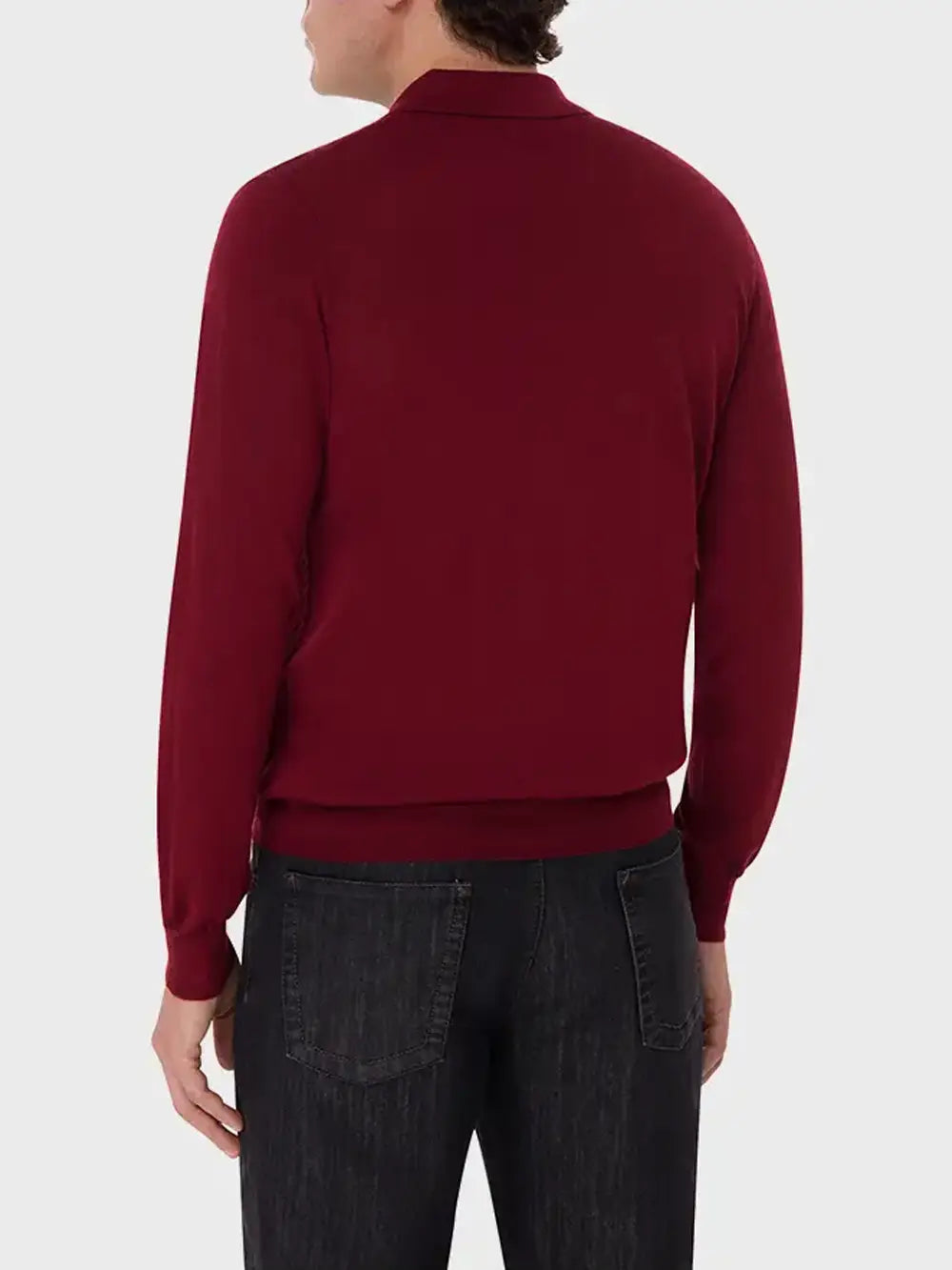 Zipped Polo with Linear Pattern