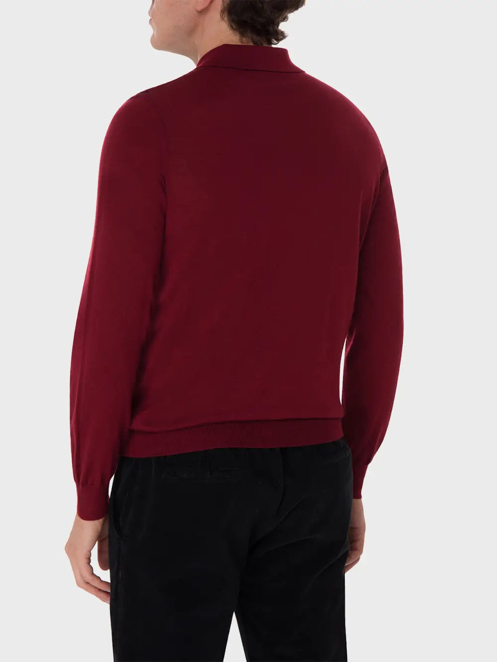 Long Sleeve Zipped Polo with Crocodile Details