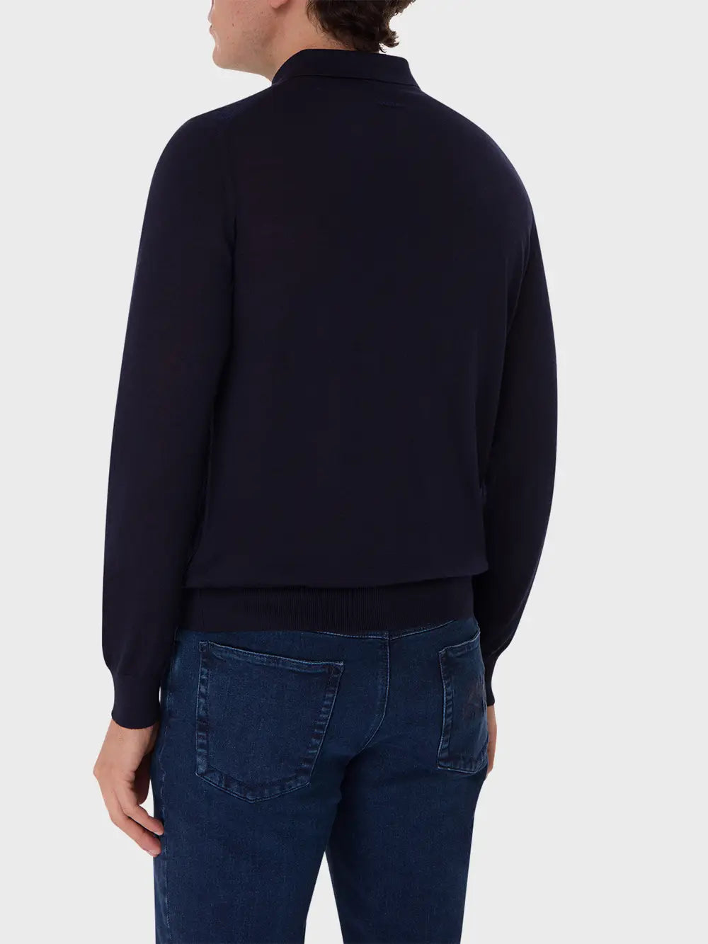 Zipped Polo with Micro Lozenges Pattern