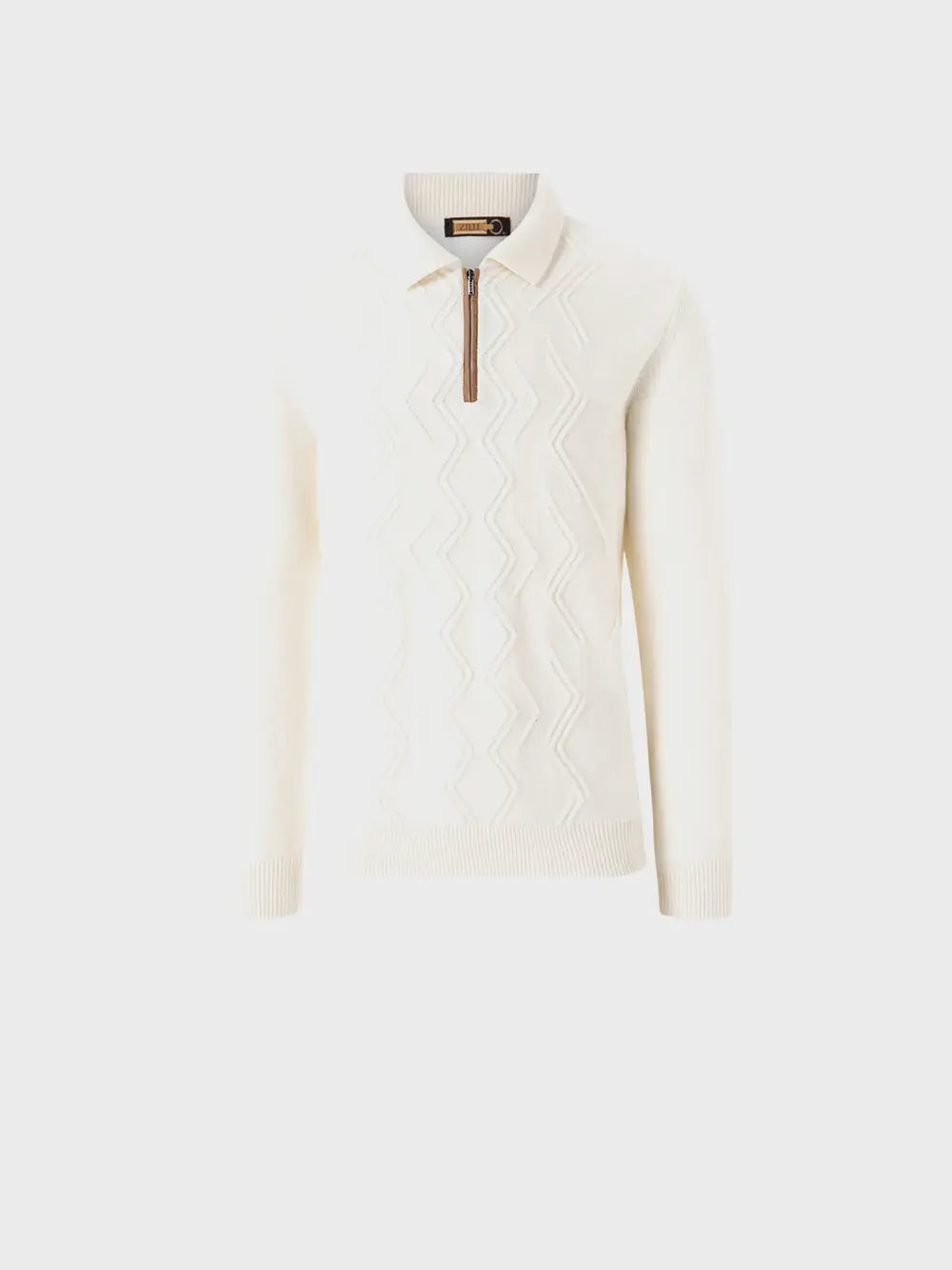 Zilli Mirror Lozenges Jacquard Weave Zipped Polo
