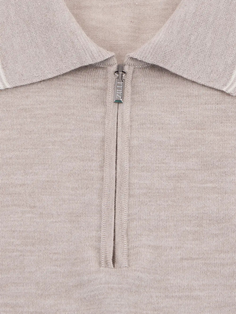 Long Sleeve Zipped Polo with Micro Griffon Embroidery