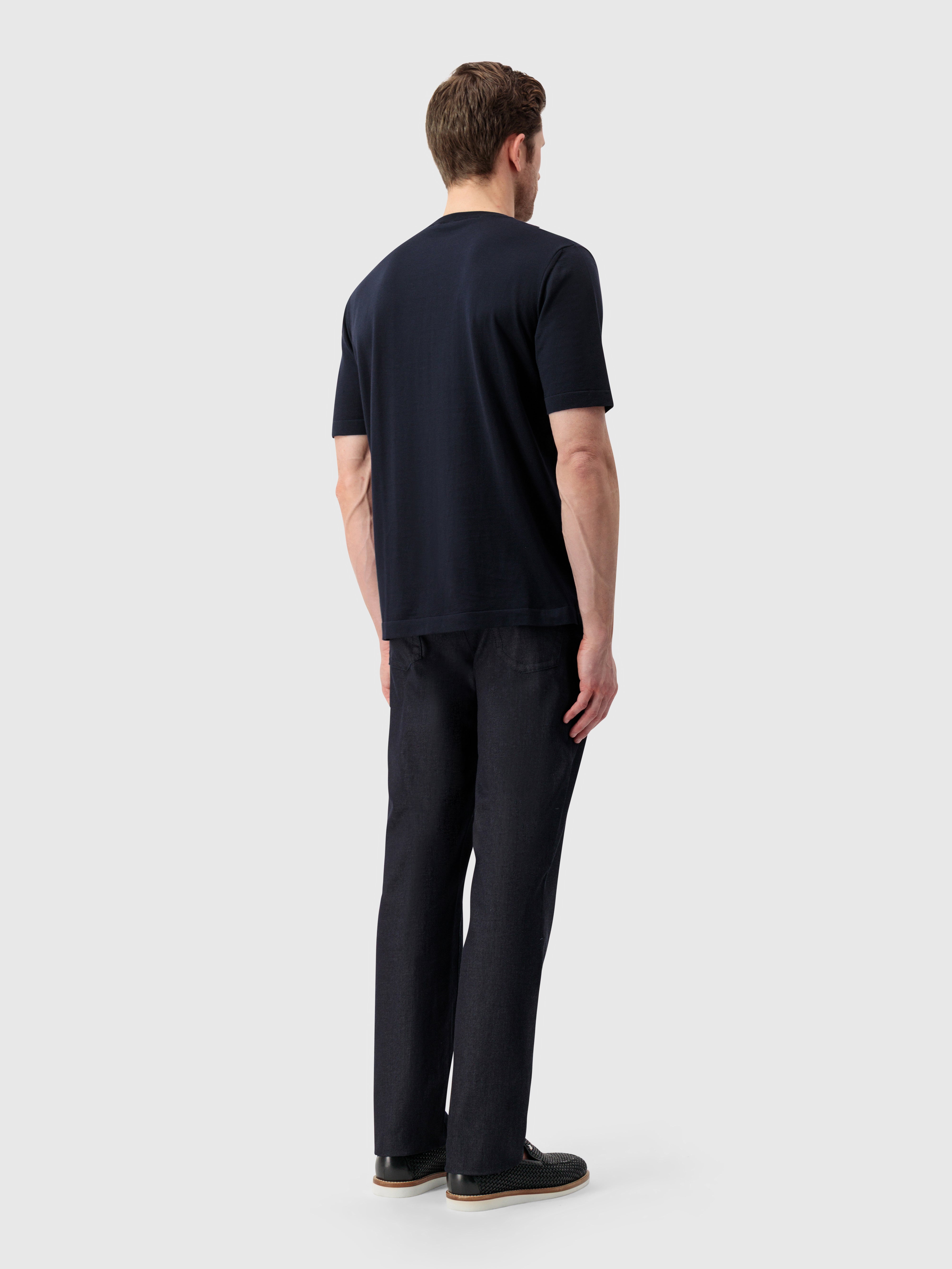 ZILLI Embroidery Denim Cotton Trousers - Blue Navy