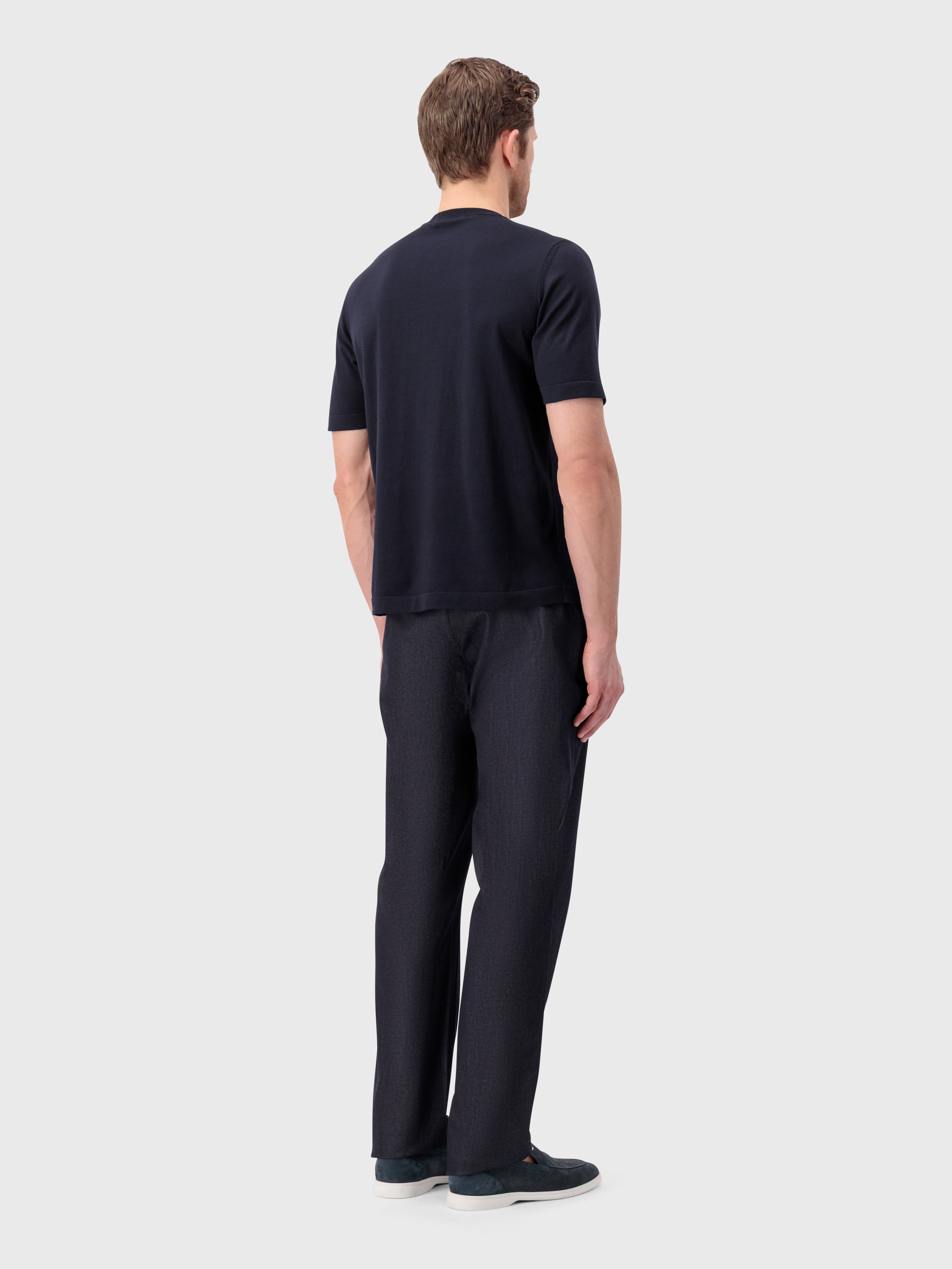 ZILLI Embroidery Cotton Shirt - Blue Navy
