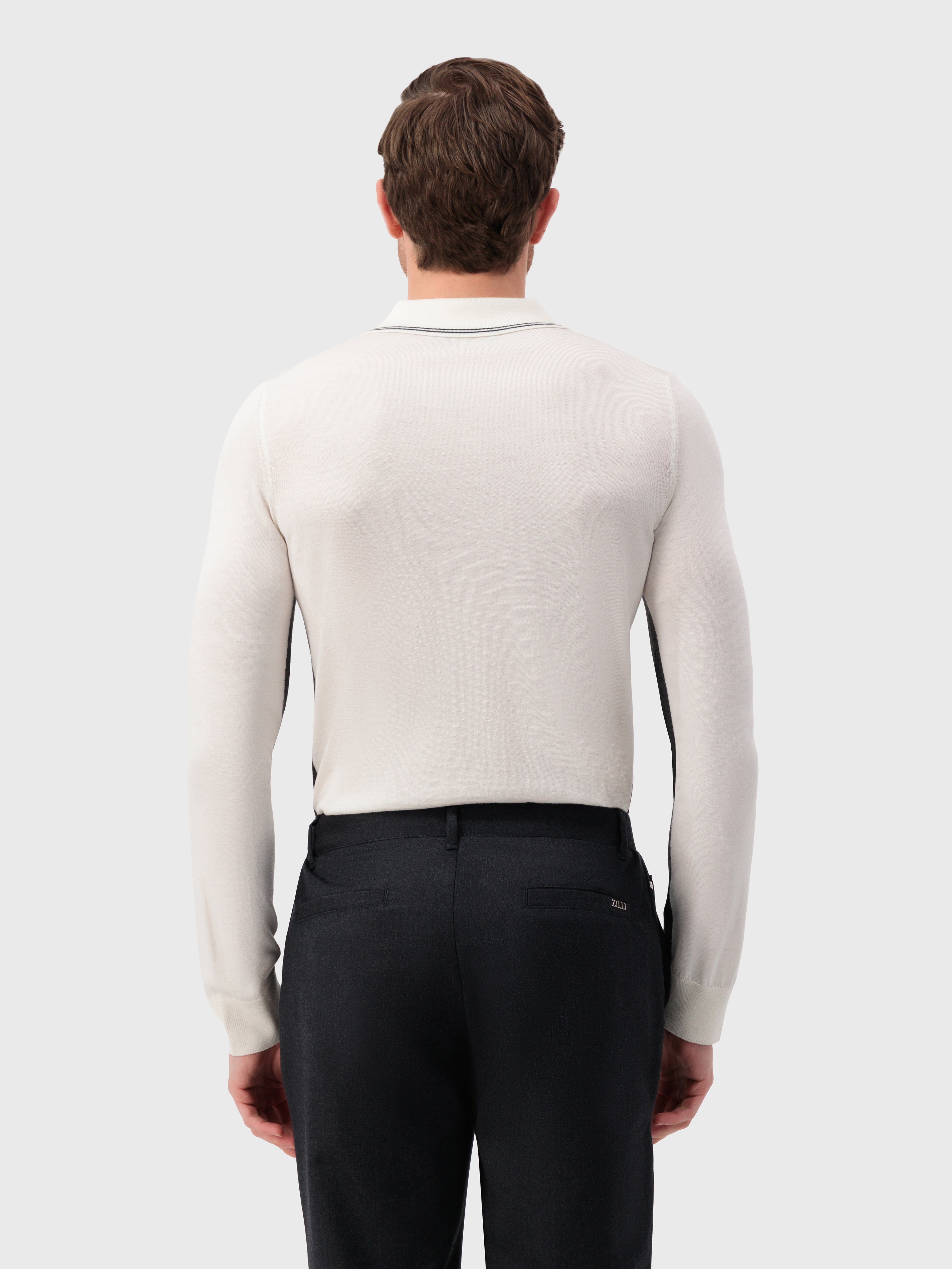 Рубашка-поло с длинным рукавом и вышивкой эмблемы грифона белая