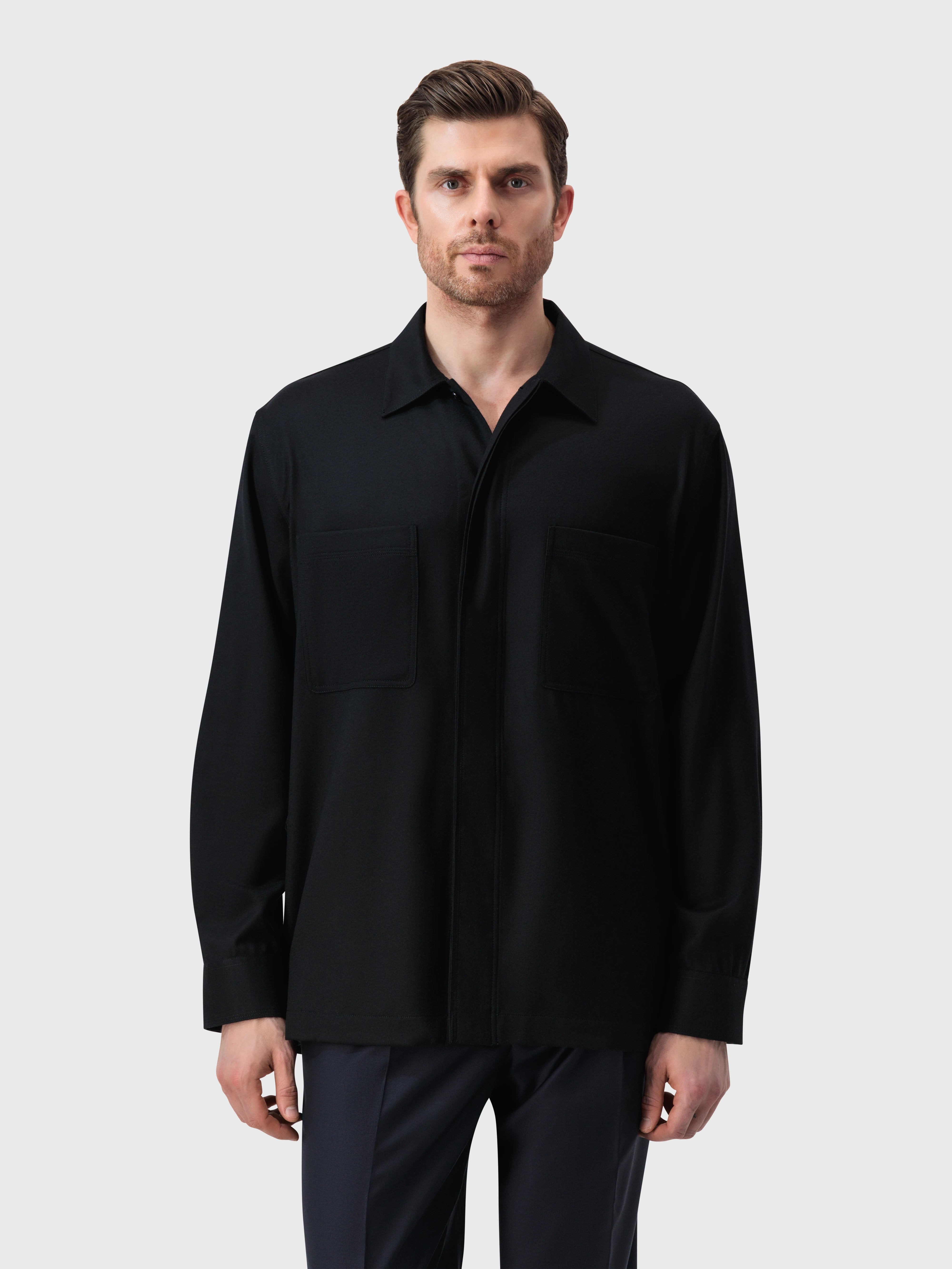 Pocket Subtly Boxy Shirt - Black