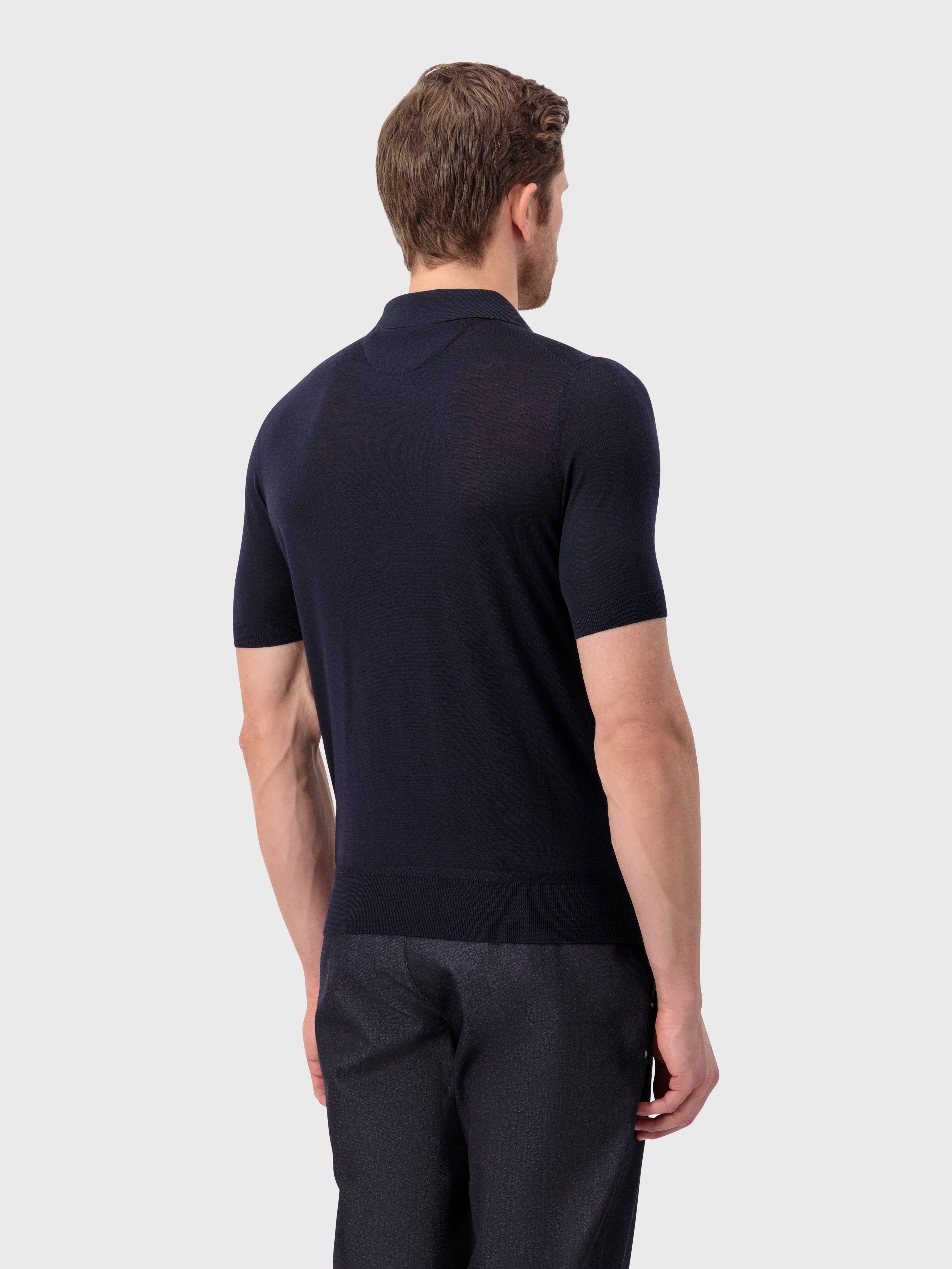 Поло из шерстяного трикотажа "Lion Piquet" - синий морской