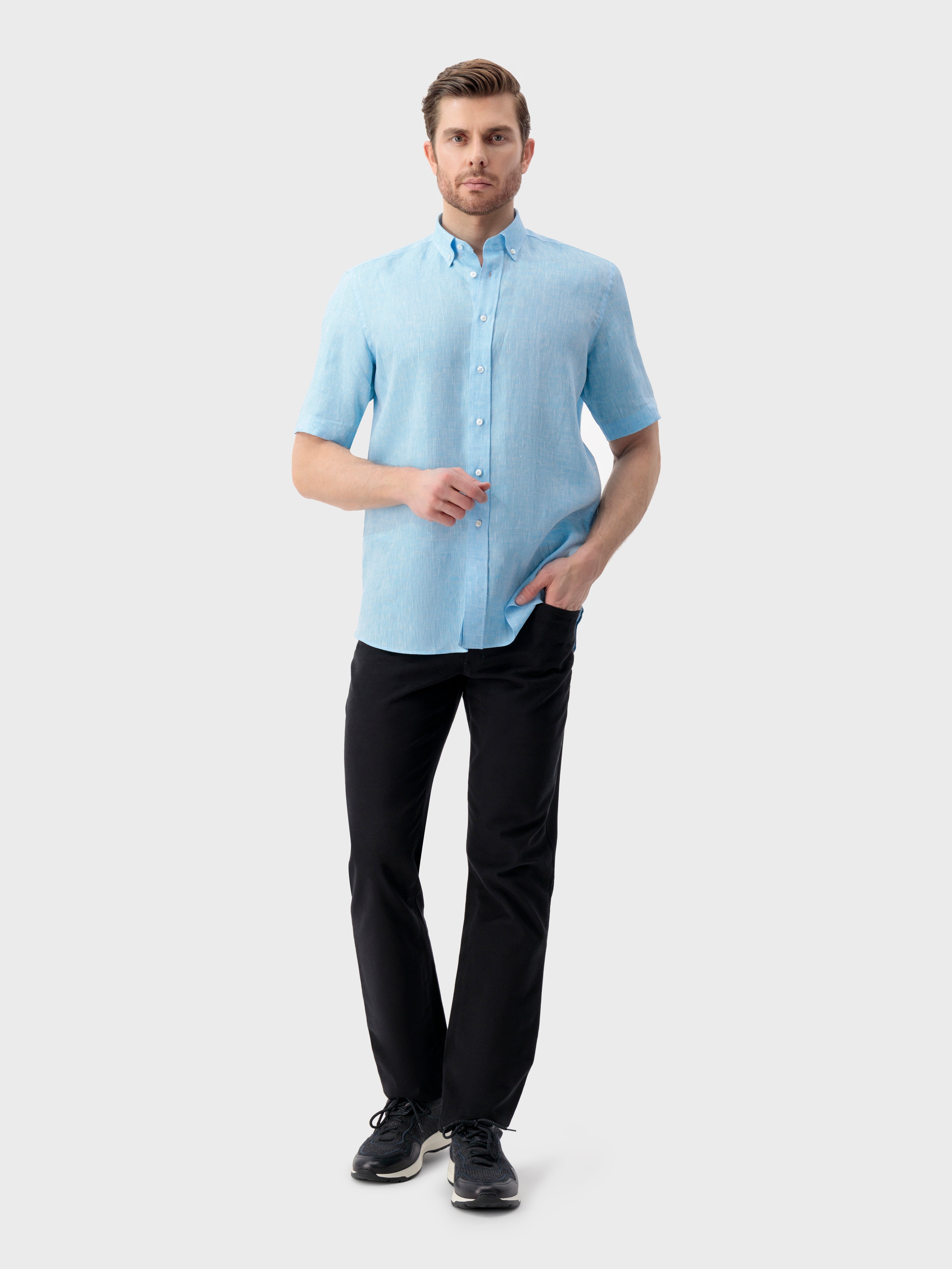 Linen Shirt - Peacock