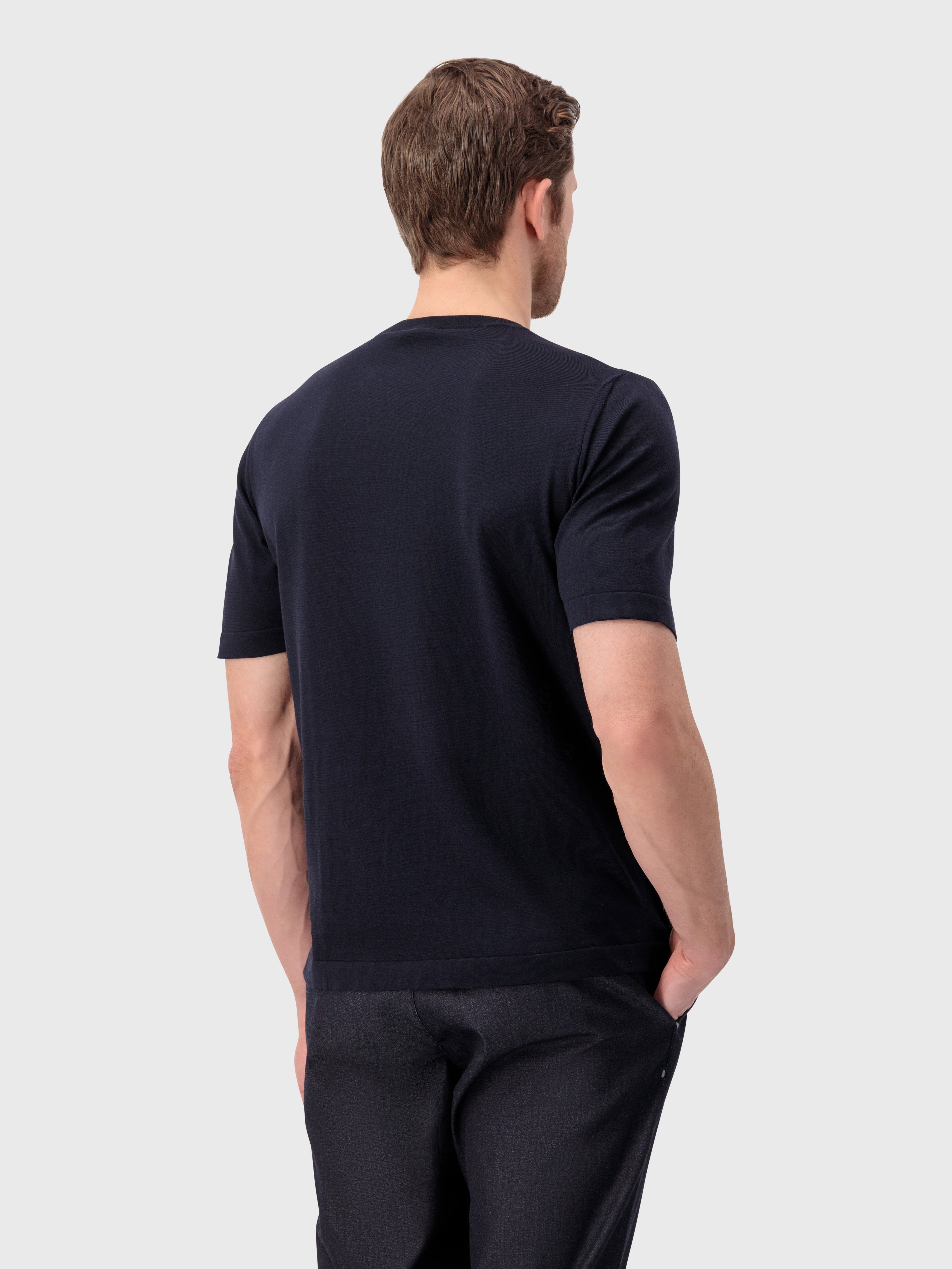 "Big Lion" Piquet Cotton Shirt - Blue Navy