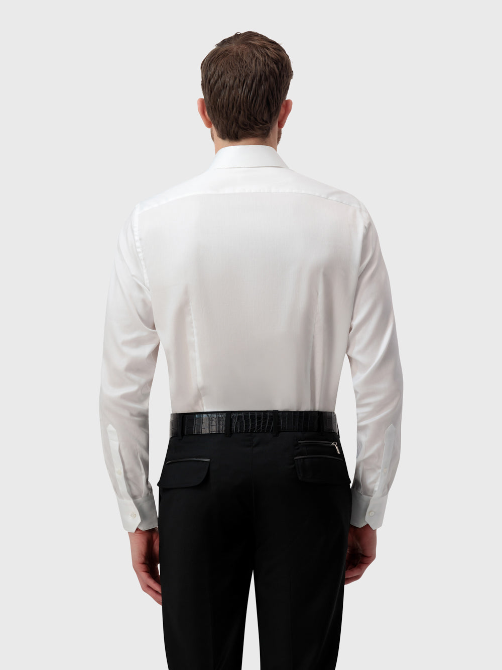 Herringbone Patterned Shirt - White
