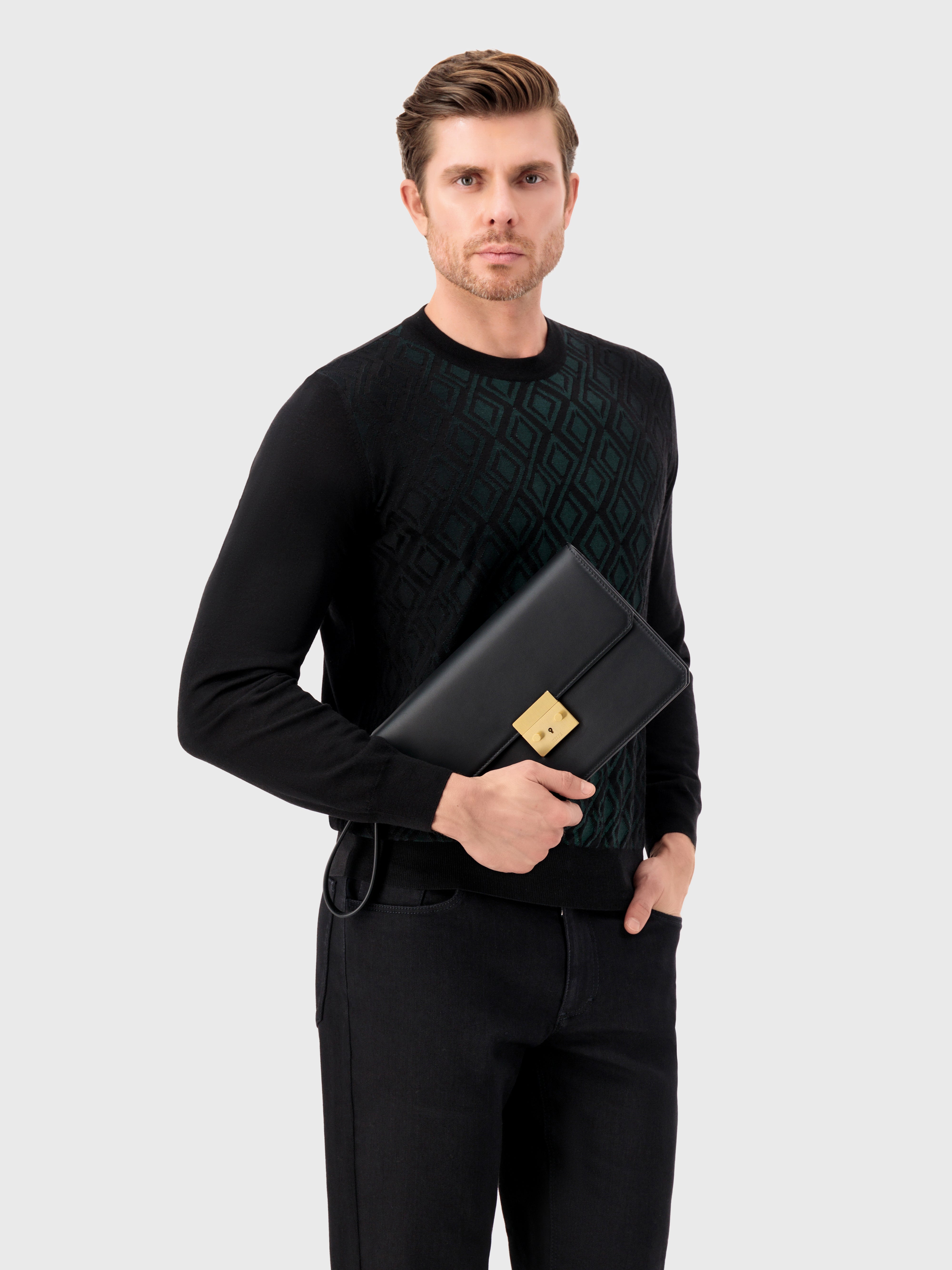 Calfskin Clutch Bag Black