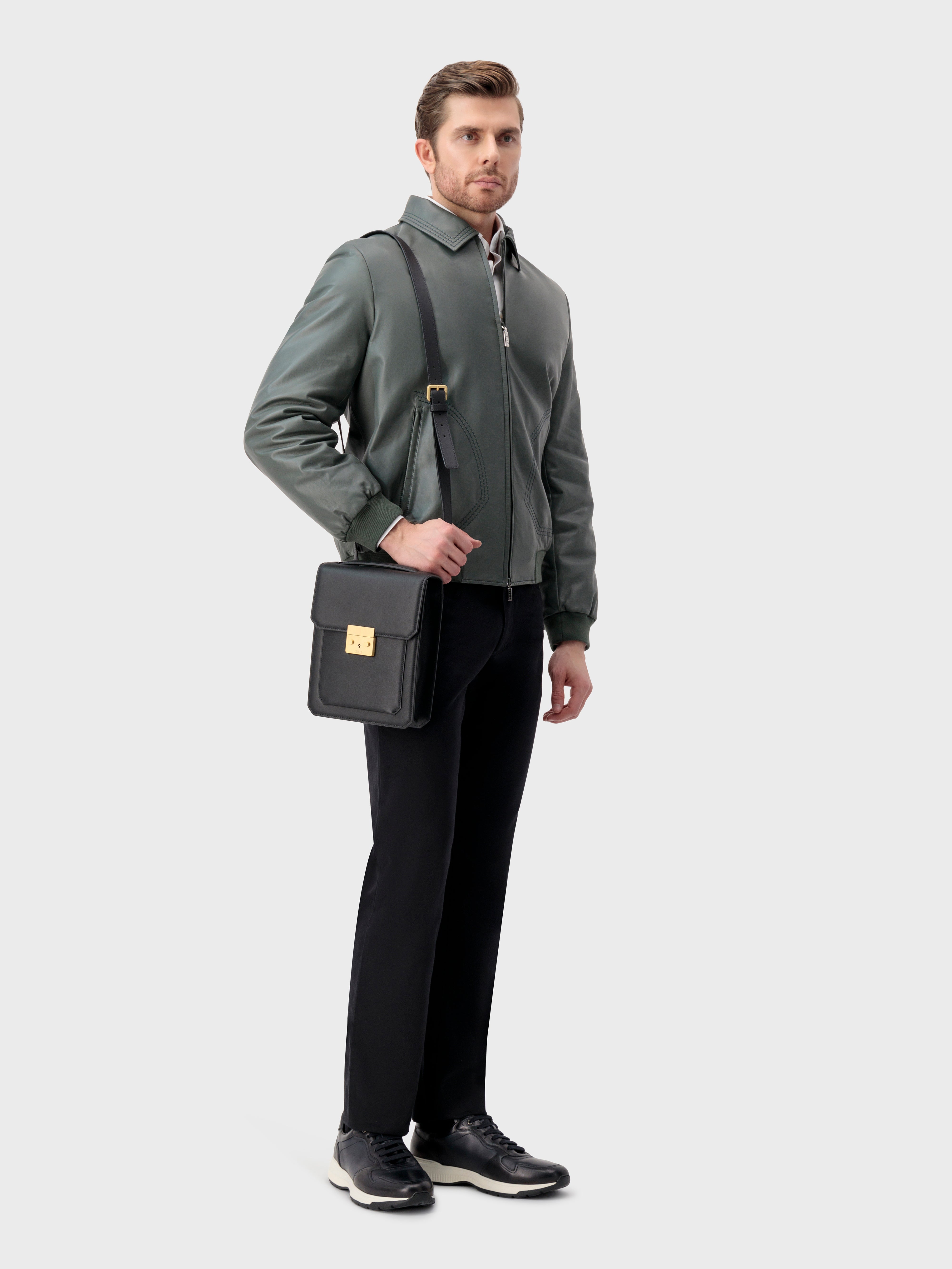 Calfskin Shoulder Bag - Black