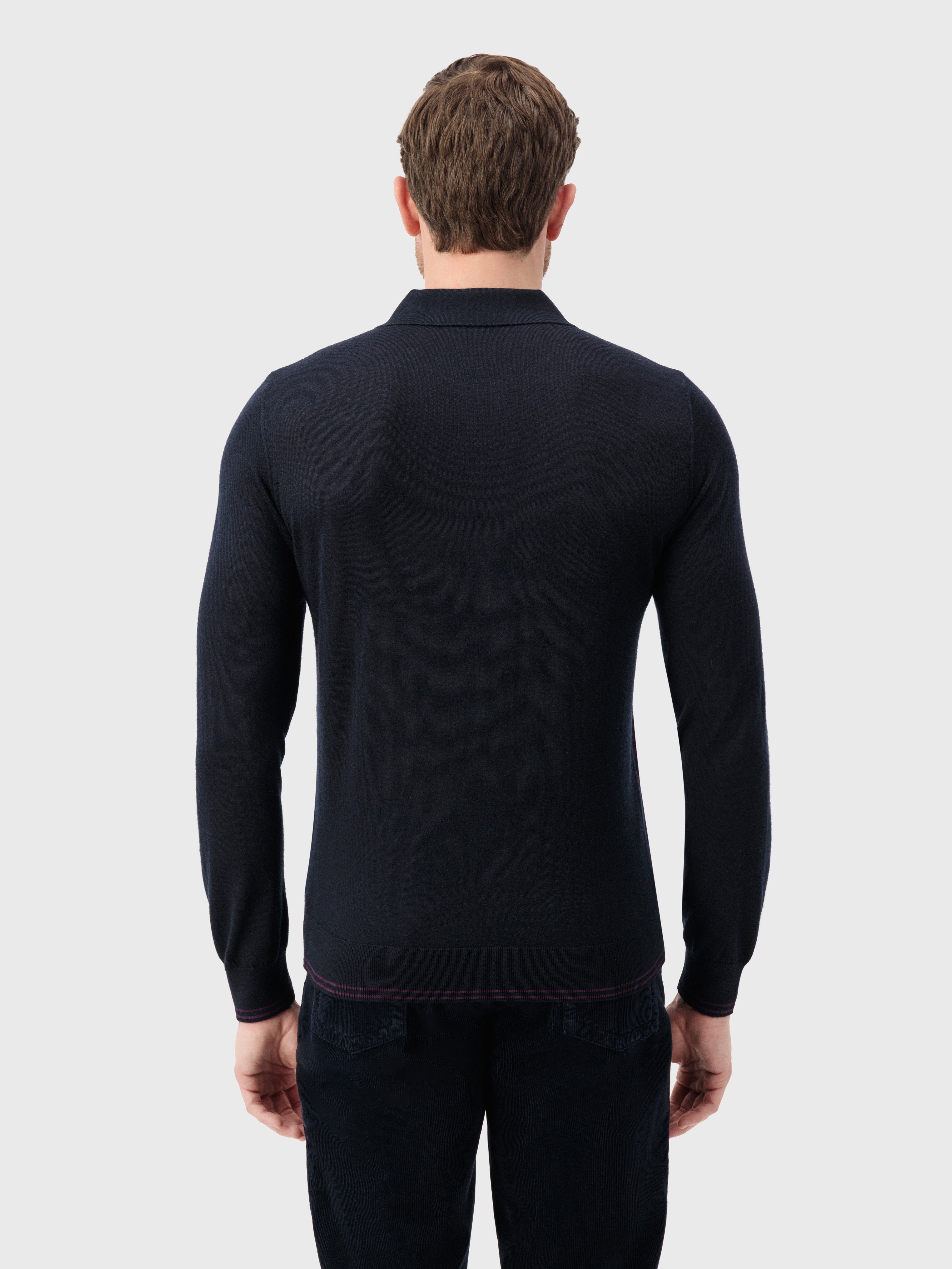 Поло с жаккардовым плетением Shadows темно-темноморского цвета