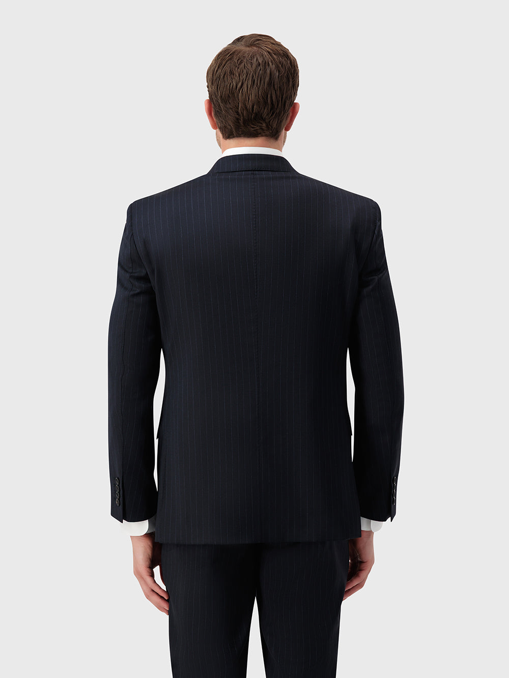 Pencil Striped Suit - Dark Navy