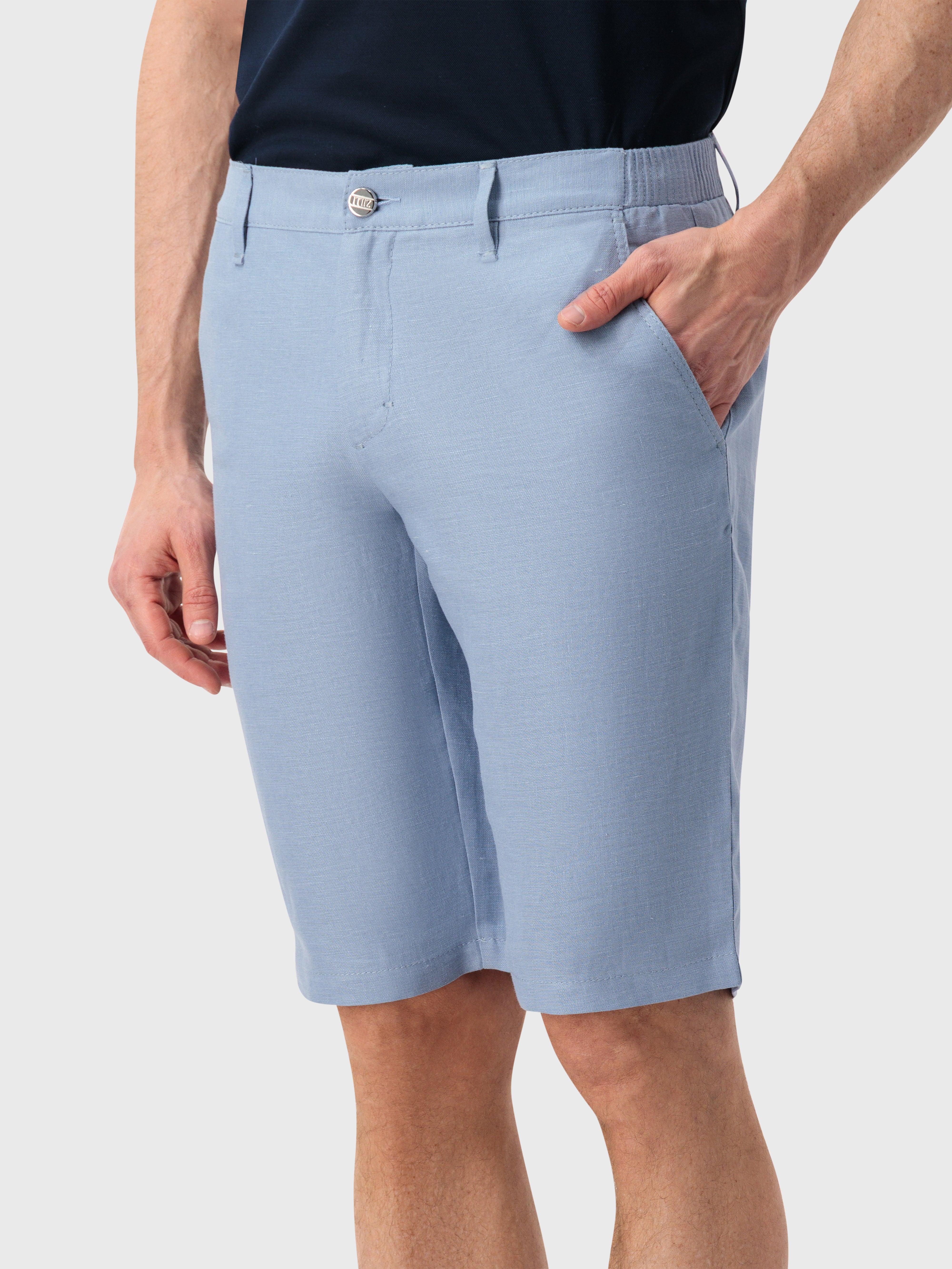 Linen Bermuda Shorts - Blue Sky