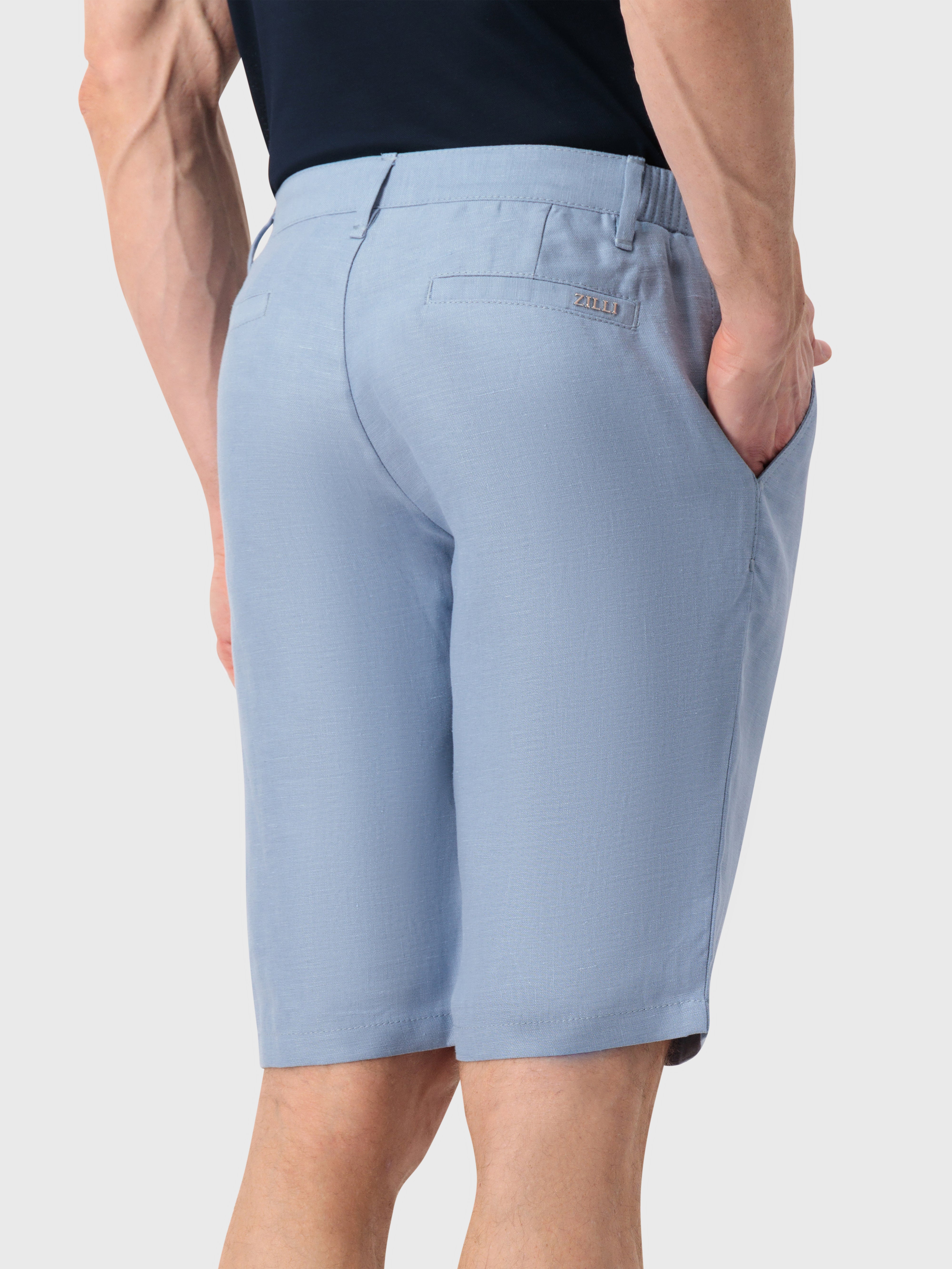 Linen Bermuda Shorts - Blue Sky