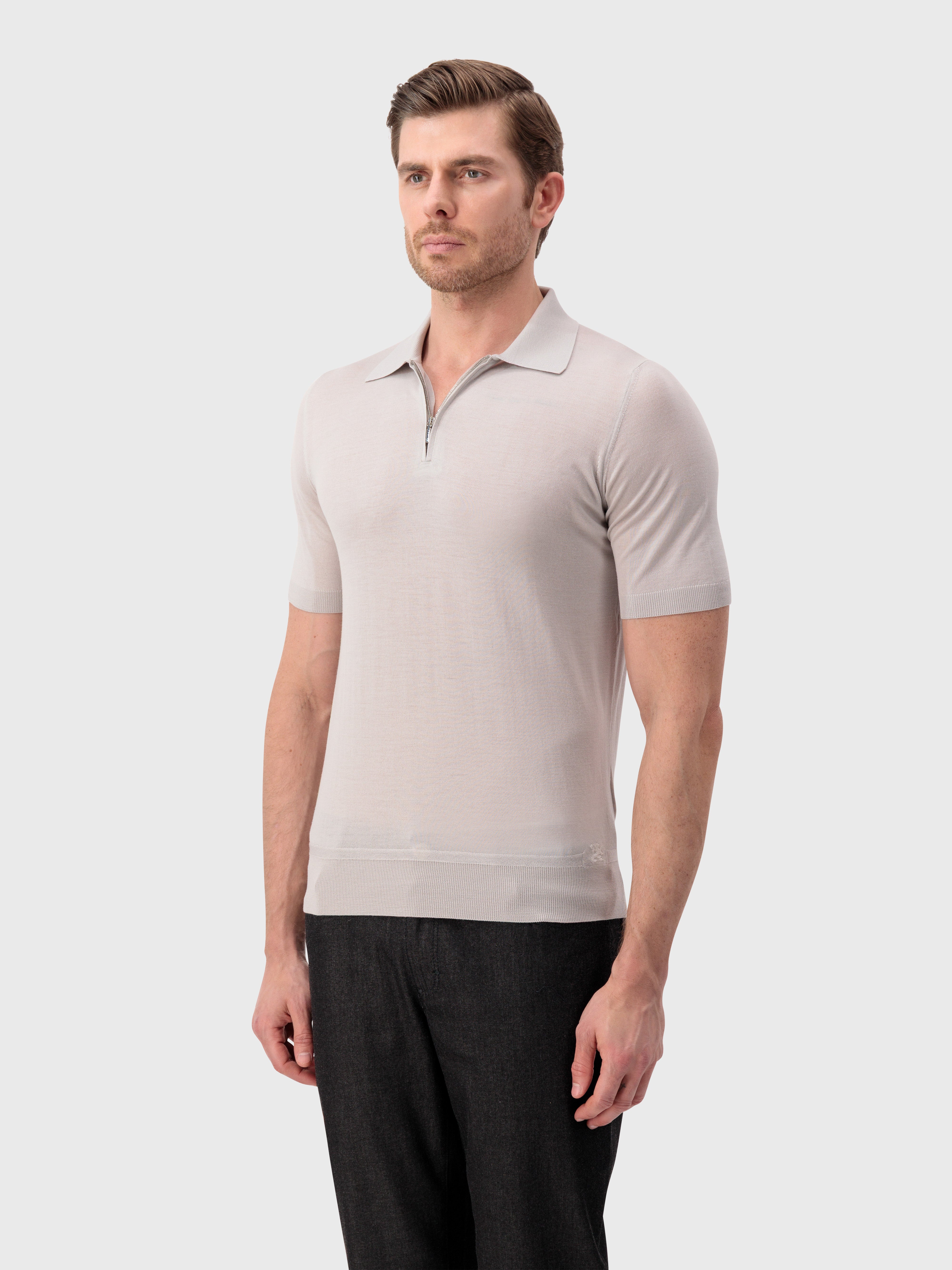 Поло из шерстяного трикотажа "Lion Piquet" - Pale Fawn