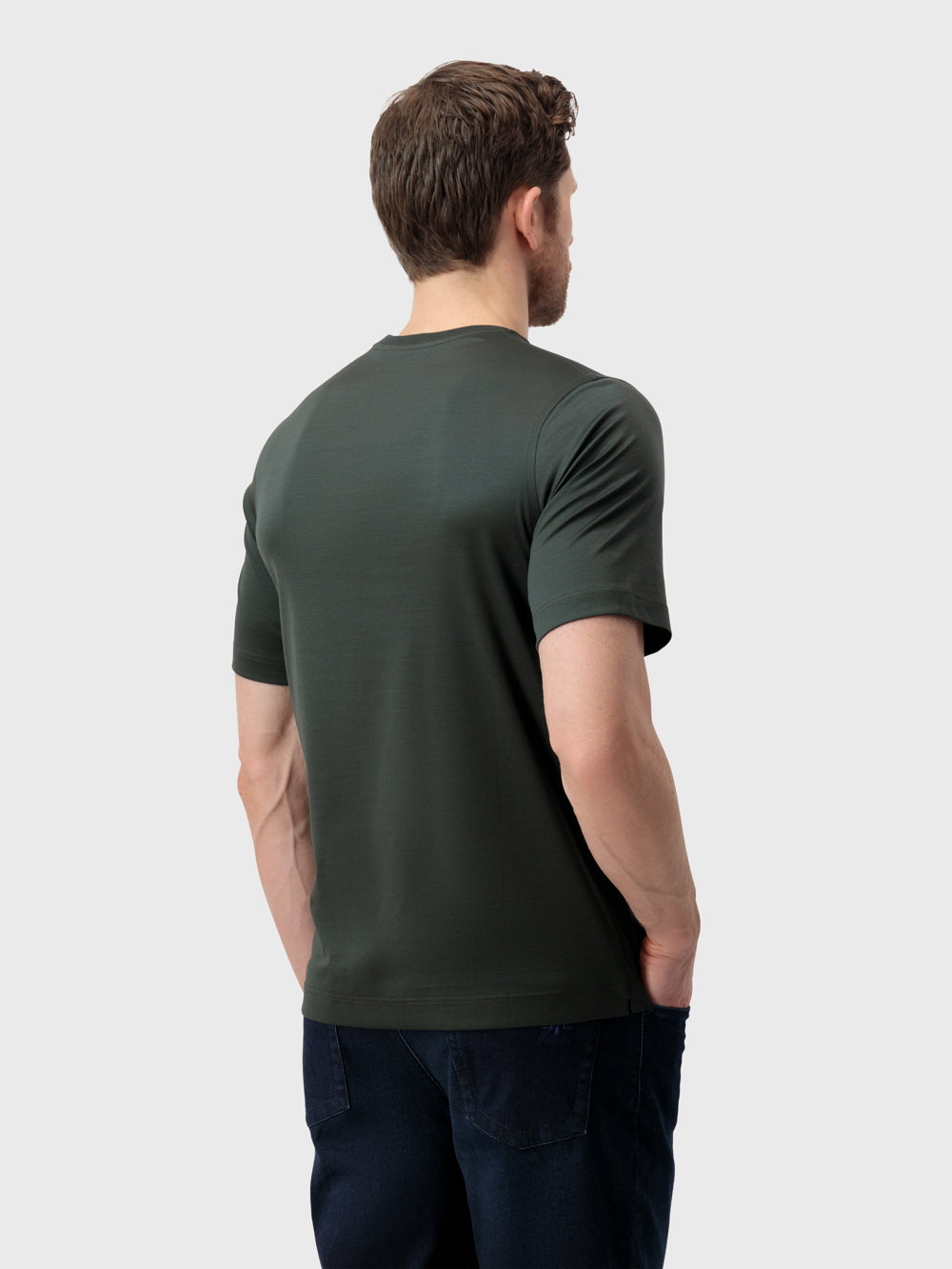 ZILLI Crest Embroidered T-Shirt - Dark Sage