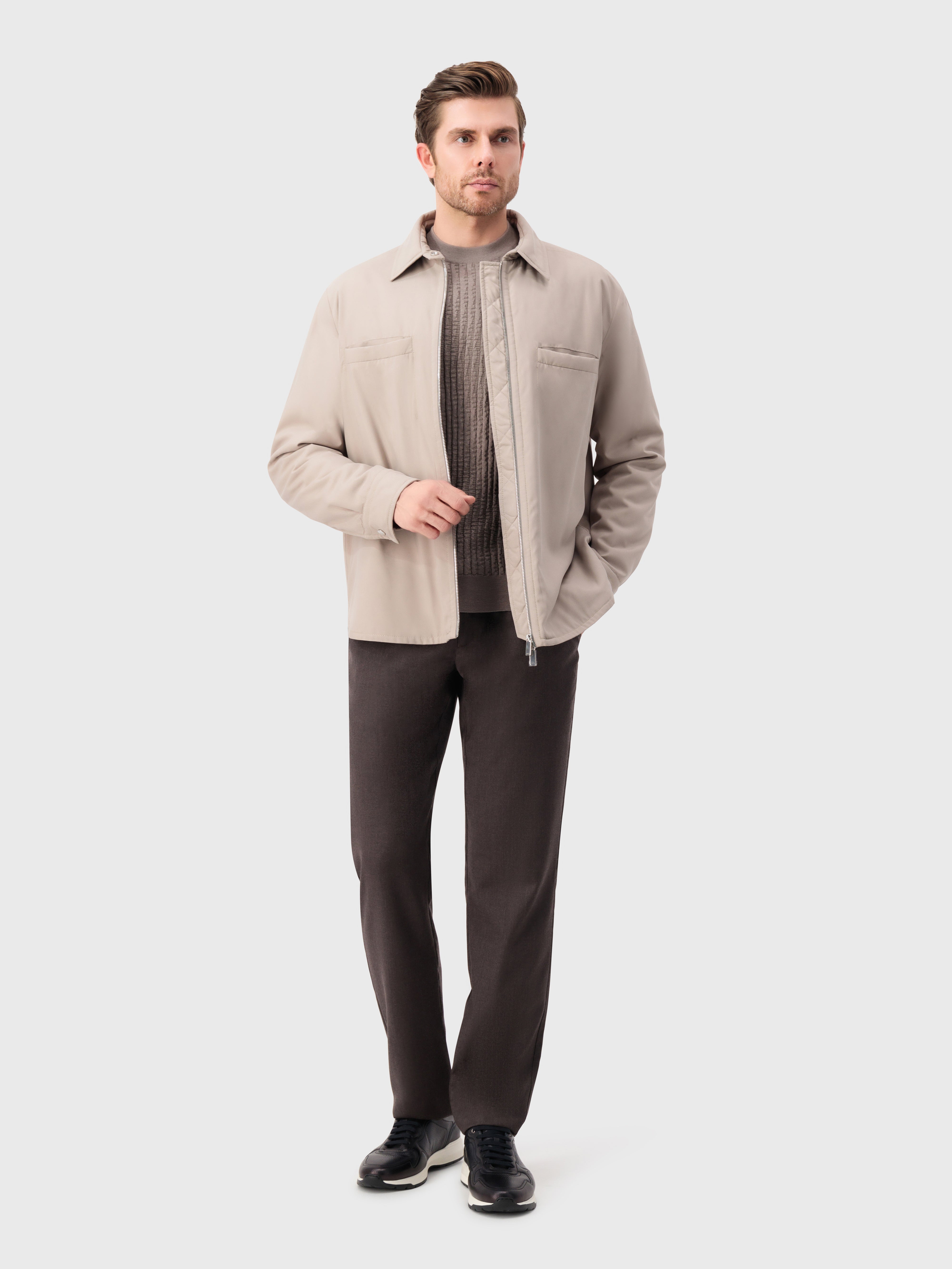 Silk and Wool Blouson Blonde Fawn