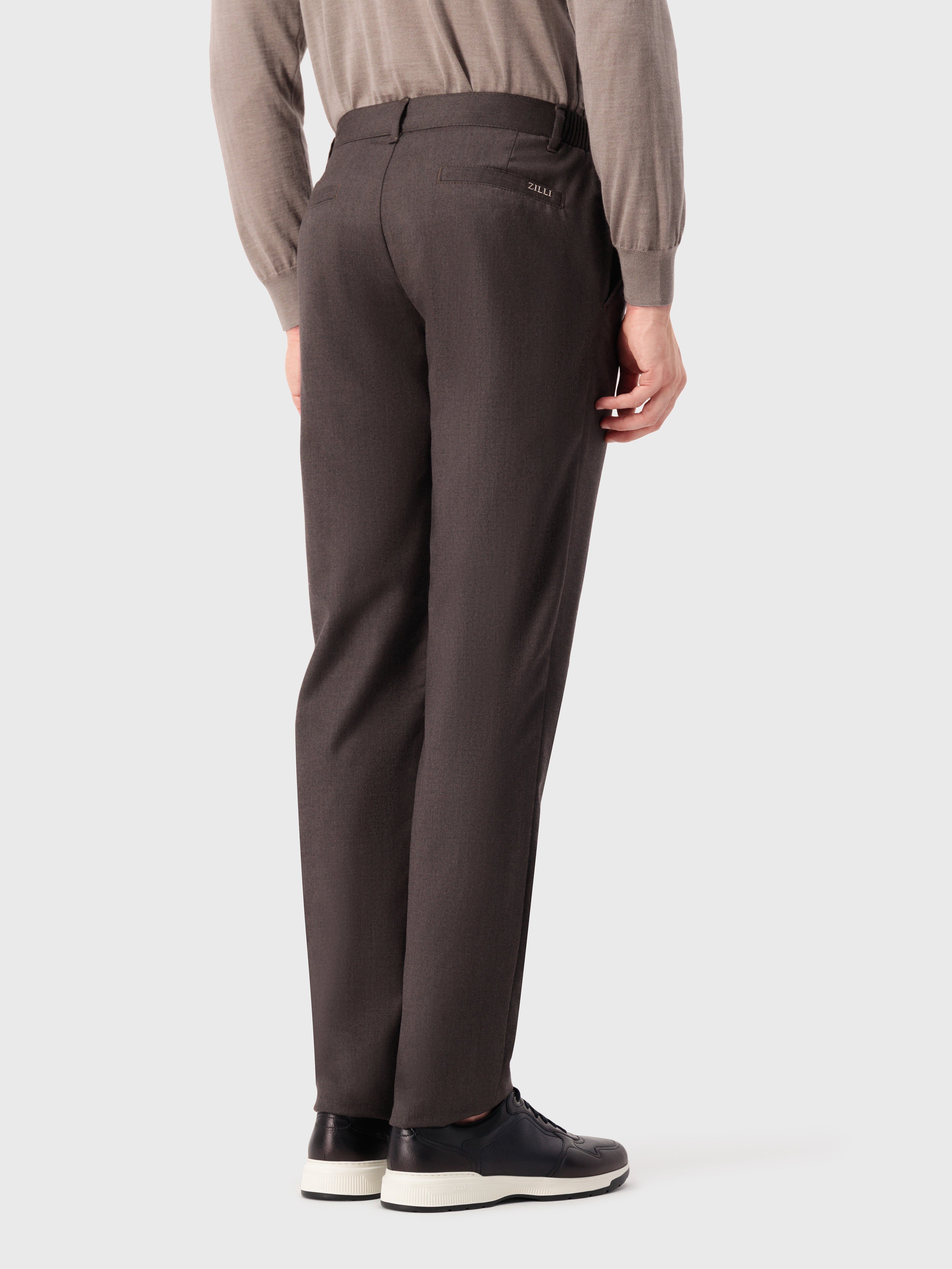 Шерстяные брюки коричневого цвета