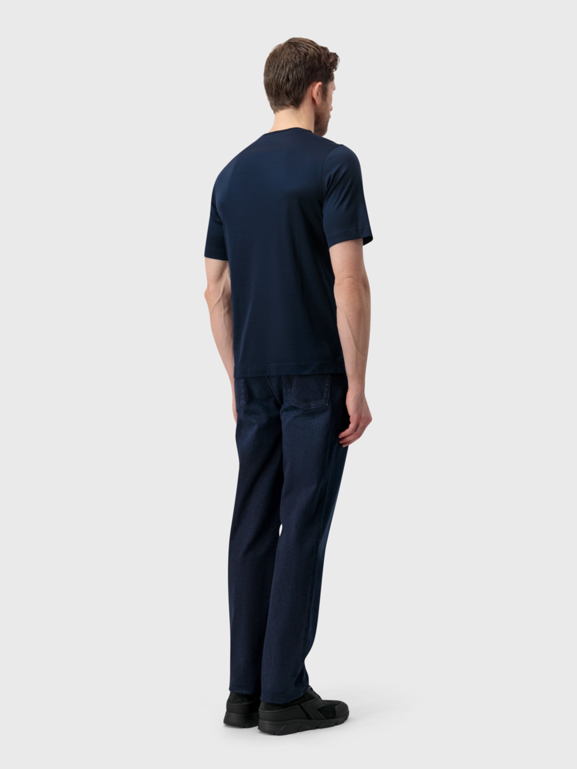 ZILLI Crest Embroidered T-Shirt - Dark Navy