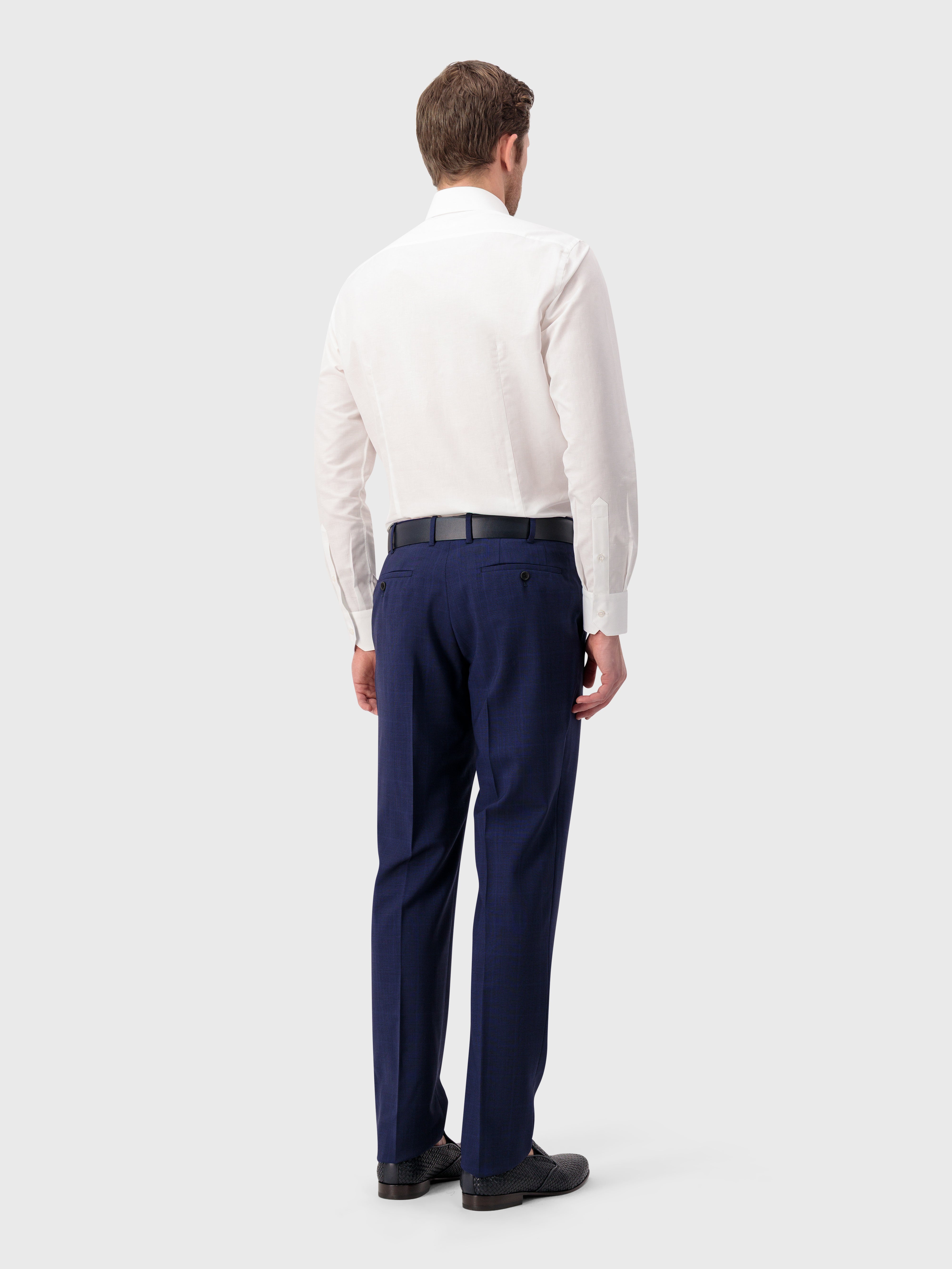 Рубашка из хлопка и льна с одной строчкой - Белый