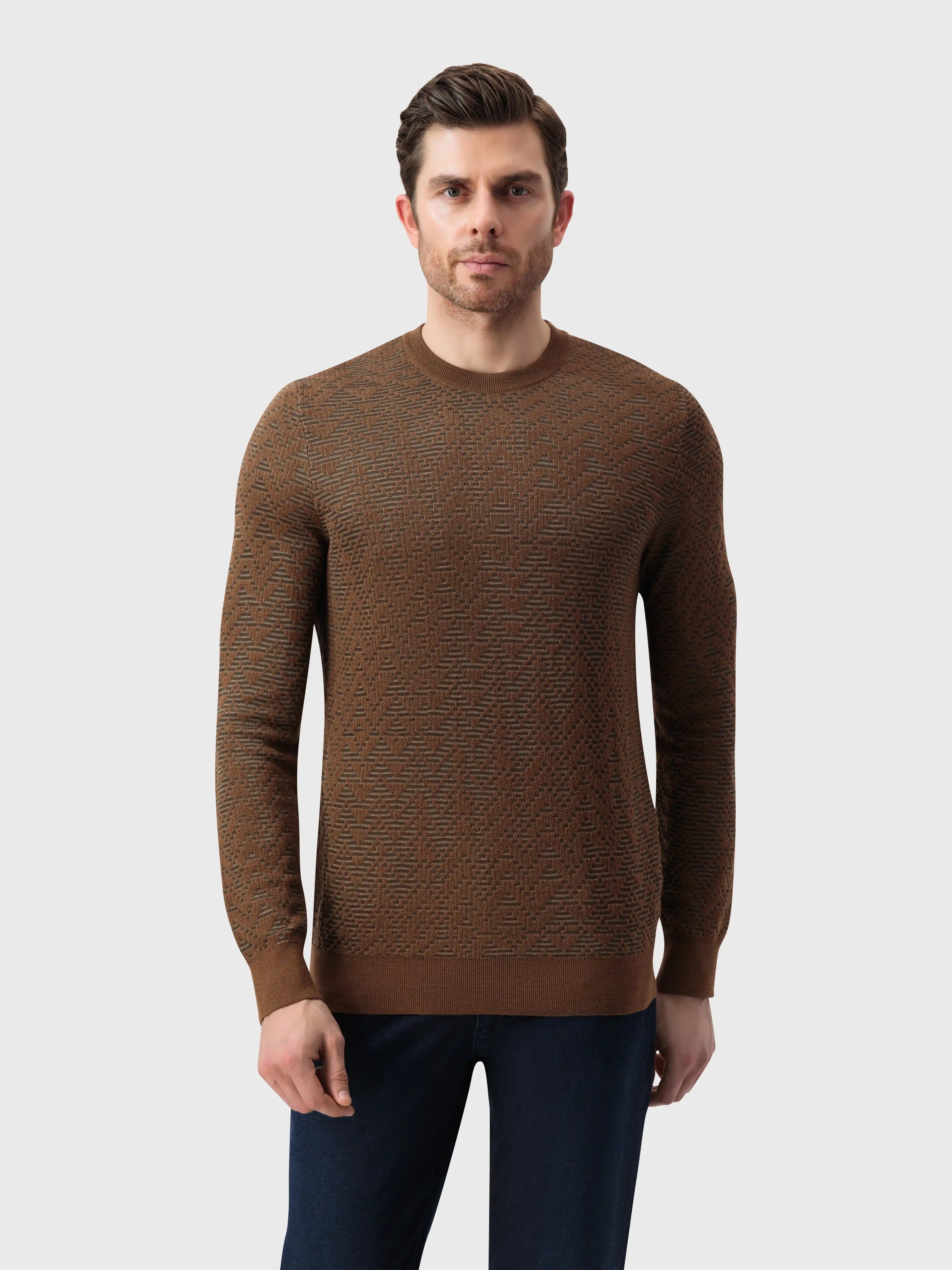 Пуловер с шевронным узором - Виски