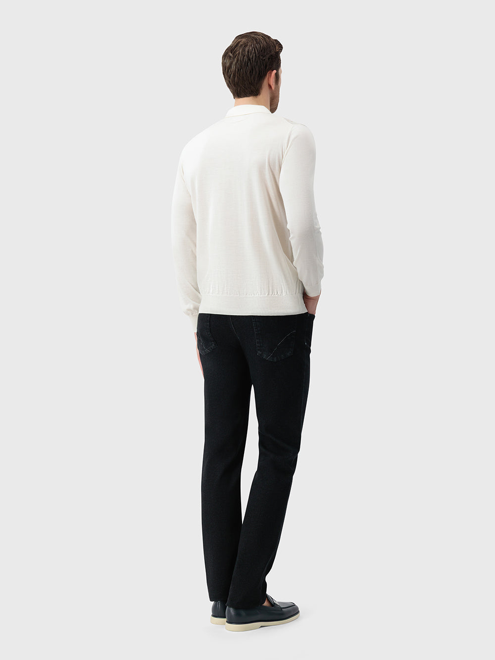 60% Wool 40% Silk Polo Sweater - Blond Fawn