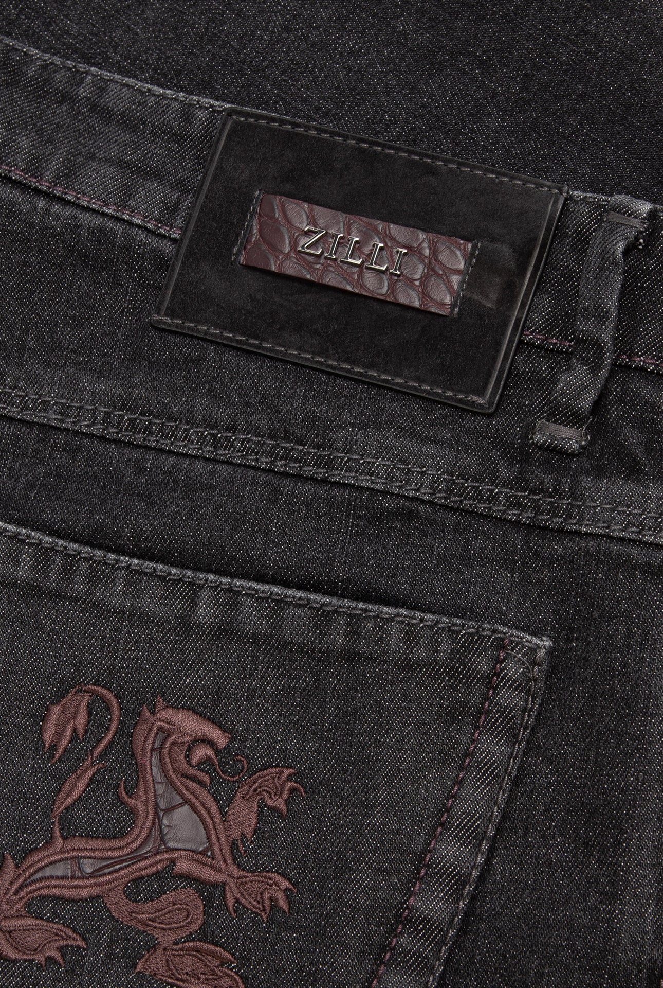 Regular Fit Jeans with Crocodile Inlay