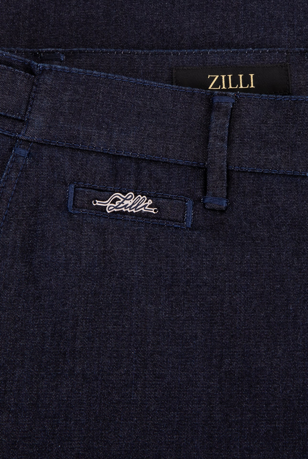 Полуэластичные брюки зауженного кроя с вышивкой Zilli Poem