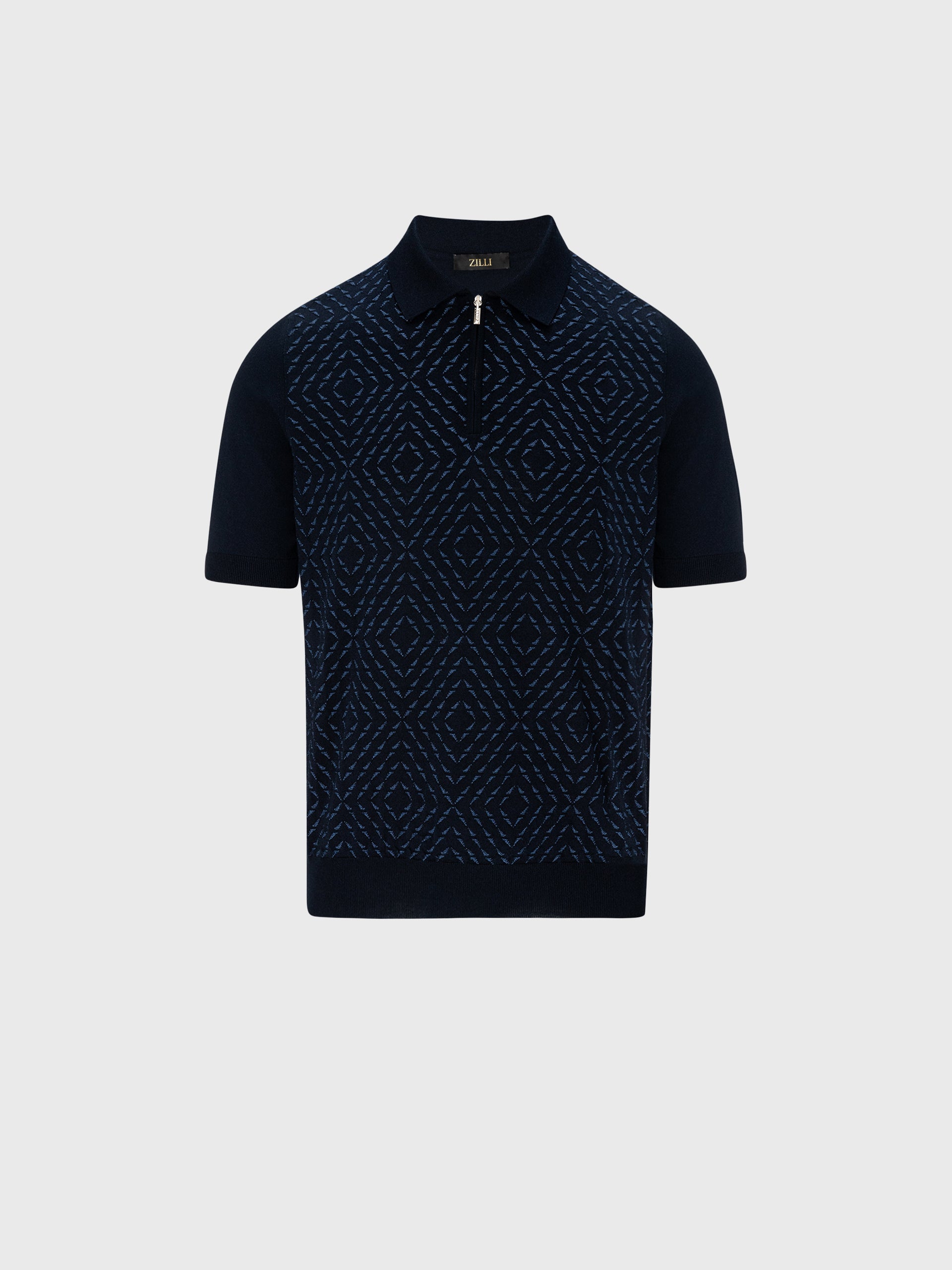 Поло на молнии с короткими рукавами
