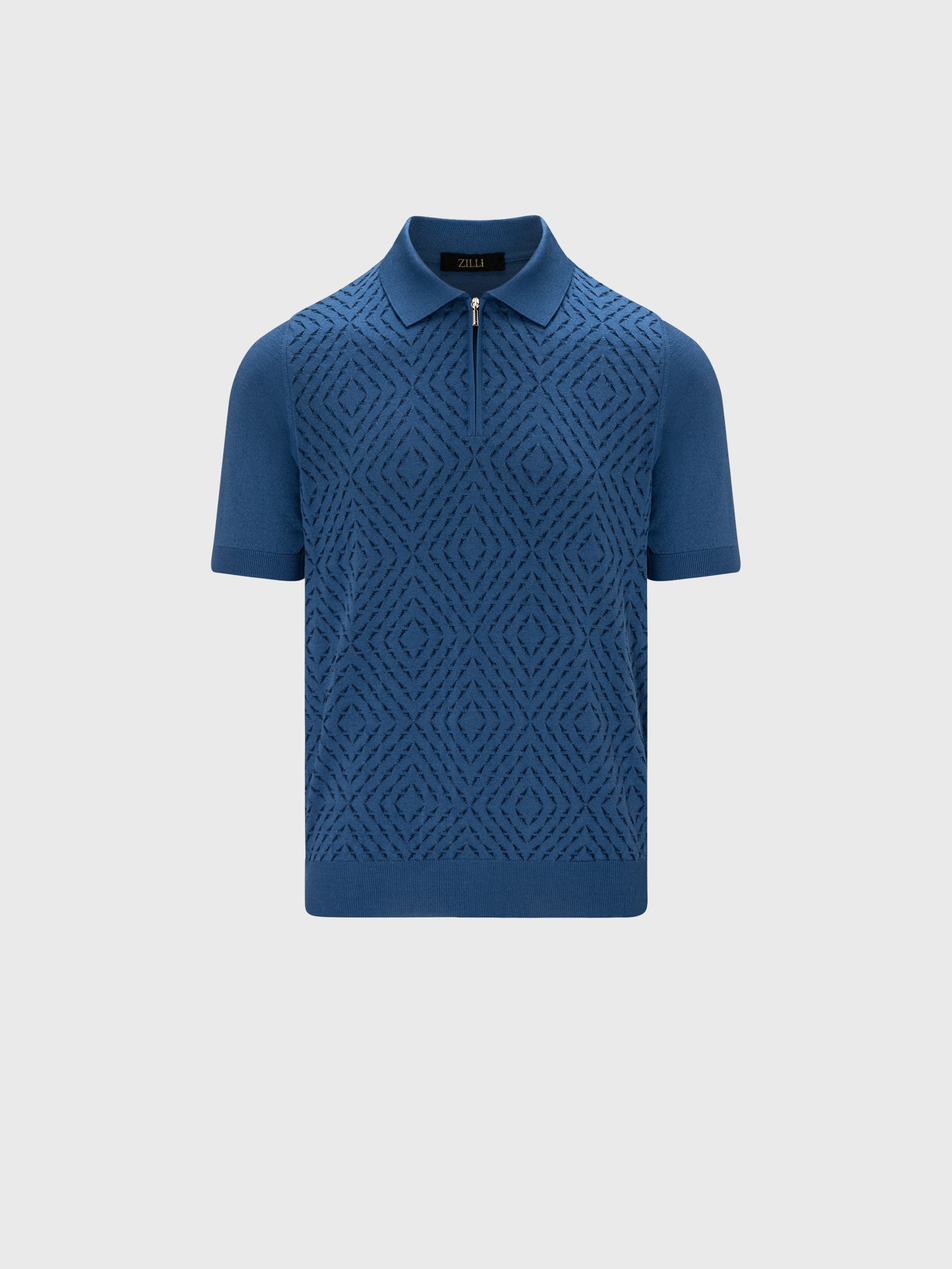 Поло на молнии с короткими рукавами