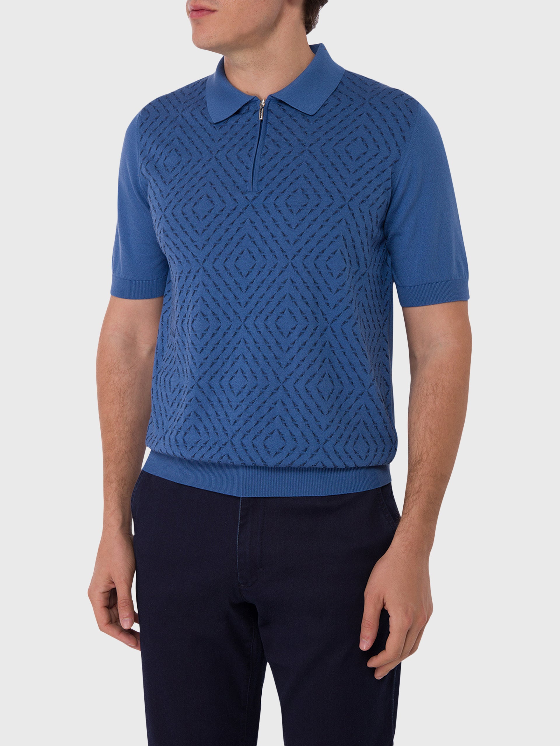 Поло на молнии с короткими рукавами