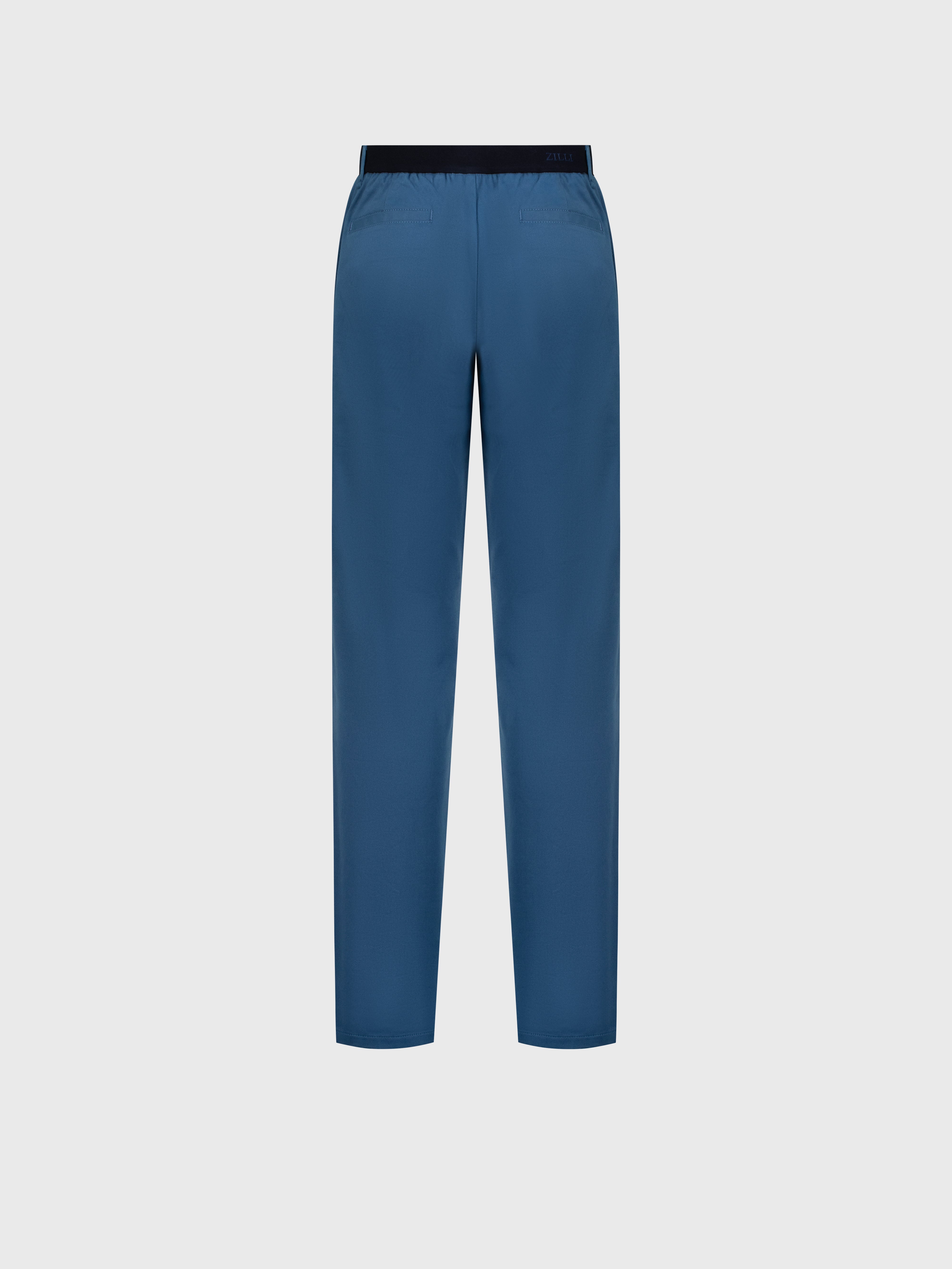 Брюки с ребристым эластичным поясом Синие джинсы