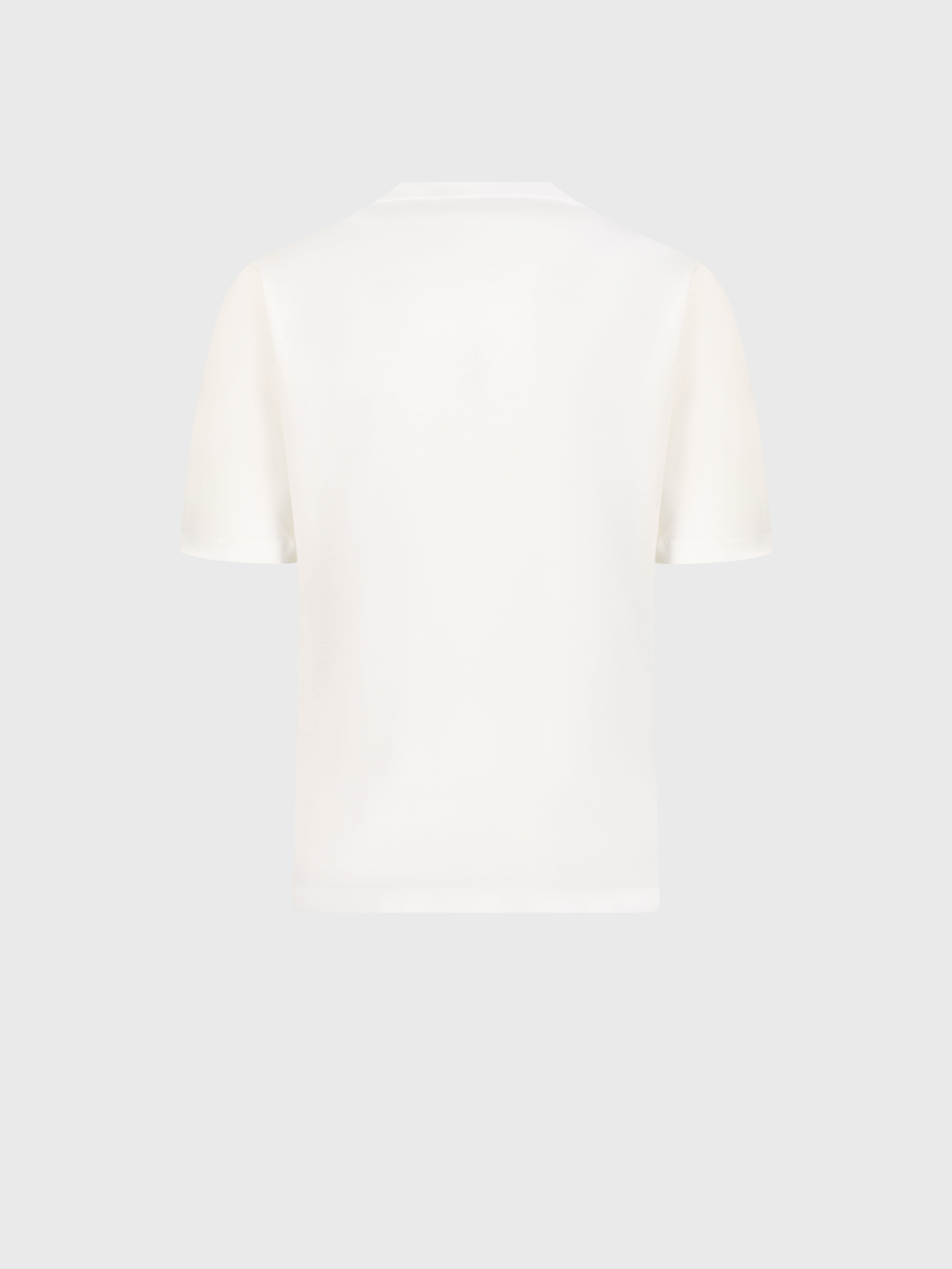 T-Shirt with Four Stripes Embroidery White