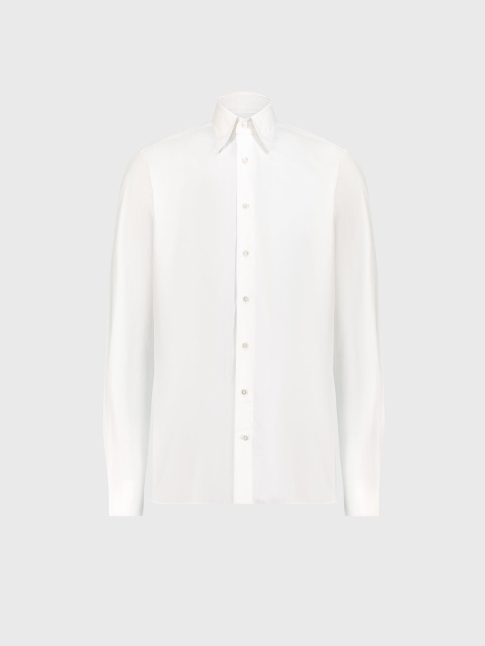 Cotton Shirt with Triple Stitching White