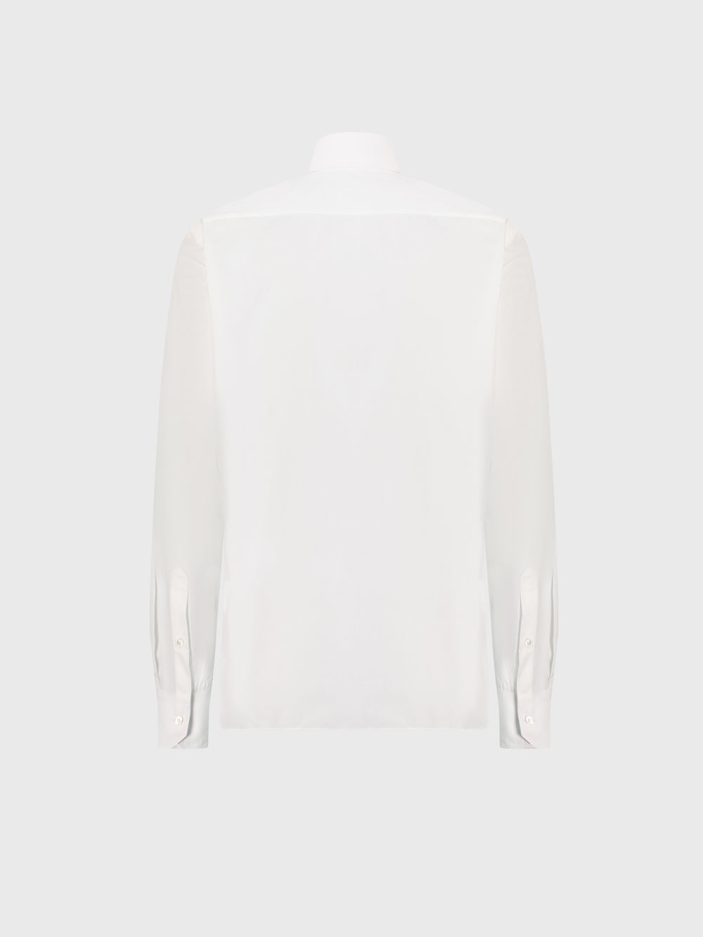 Cotton Shirt with Triple Stitching White