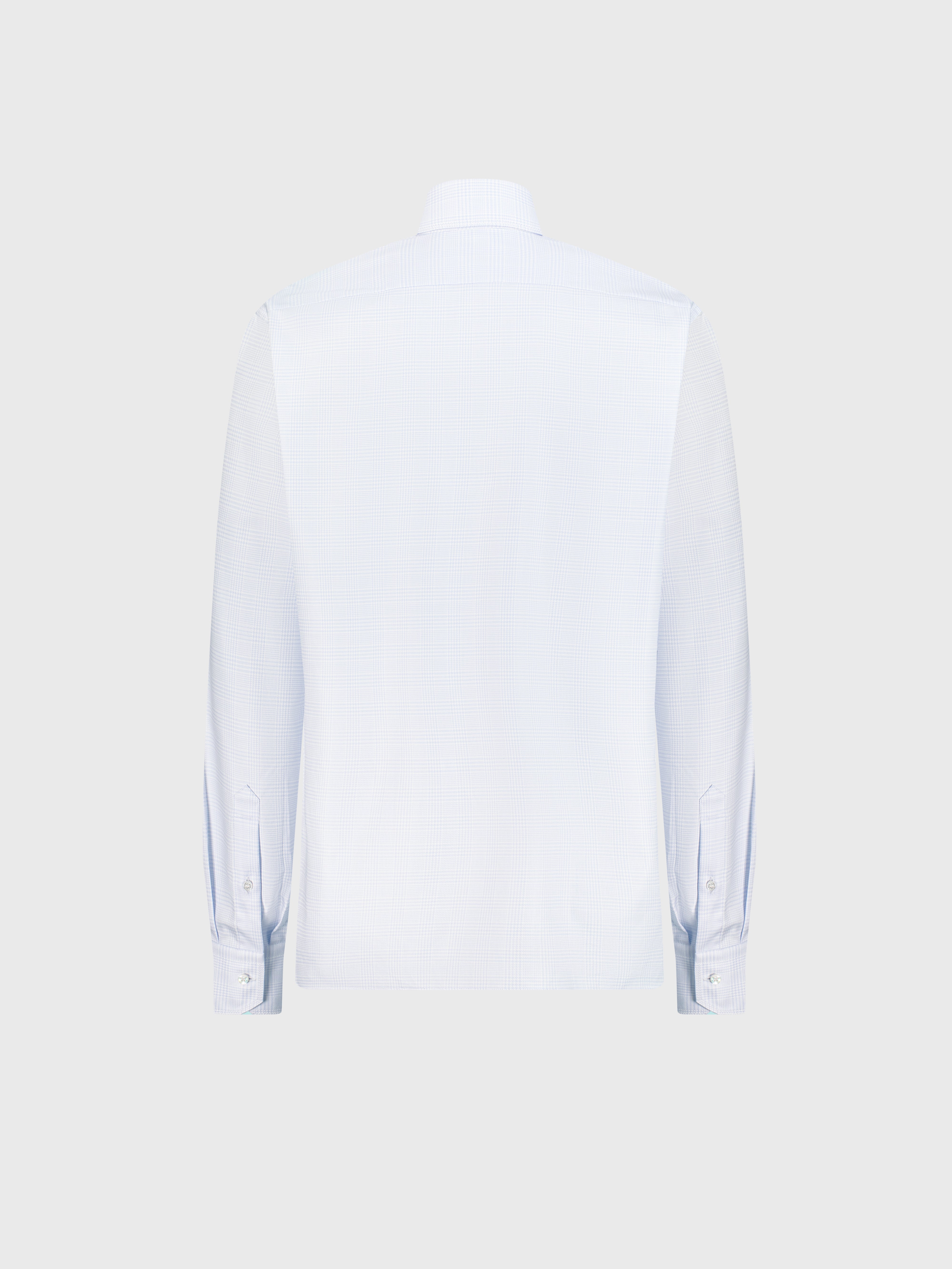 Хлопковая рубашка с узором гингем светло-голубая